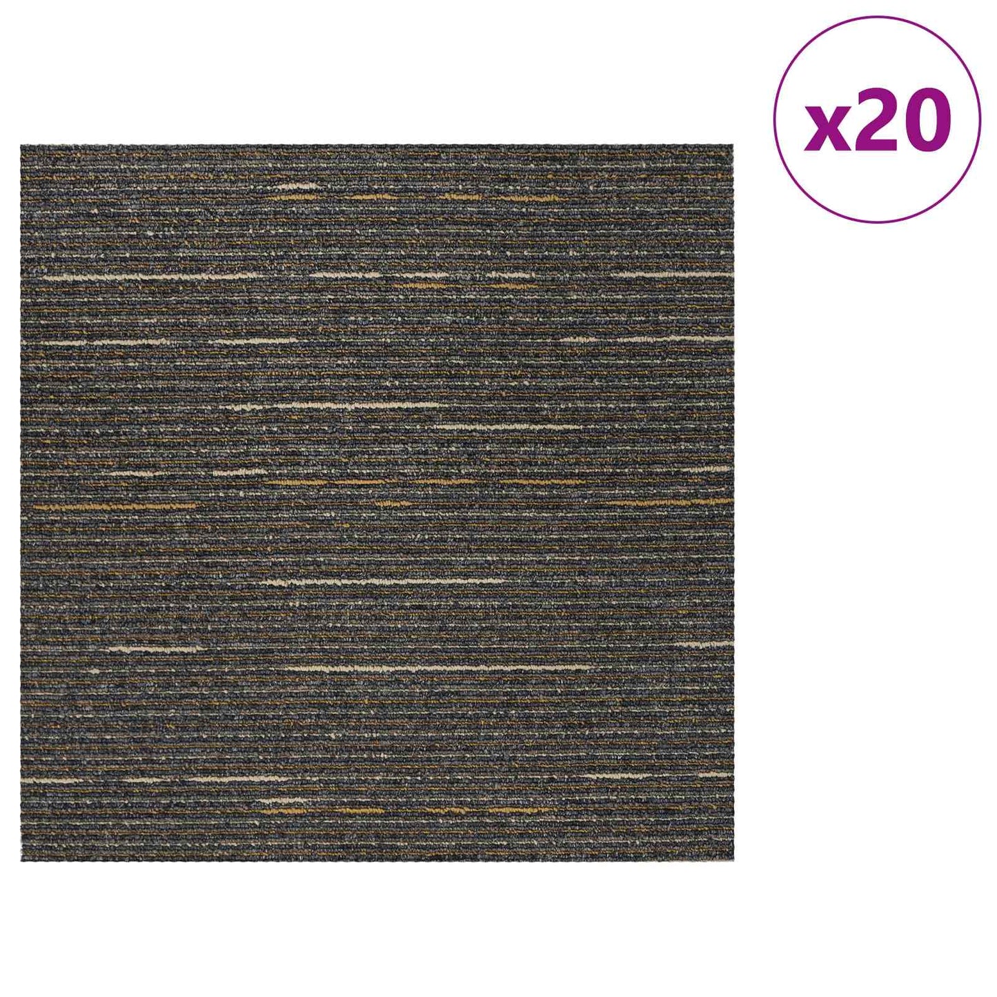 Teppeflis Stripet Lys Brun 50 x 50 cm 20 pcs PP og Bitumen