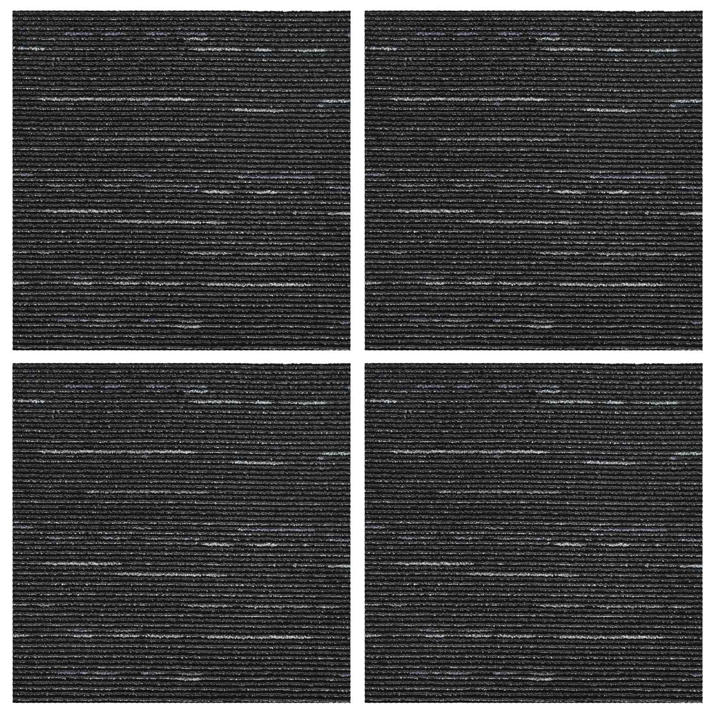 Teppeflis Stripete Svart 50 x 50 cm 4 pcs PP og Bitumen