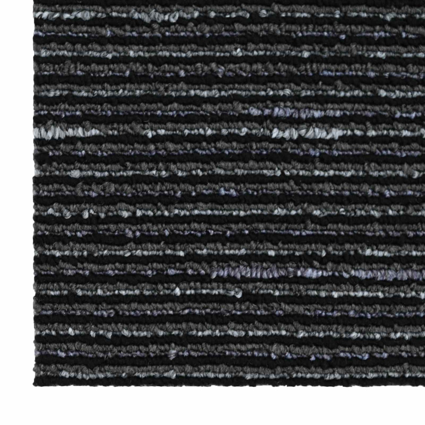 Teppeflis Stripete Svart 50 x 50 cm 20 pcs PP og Bitumen