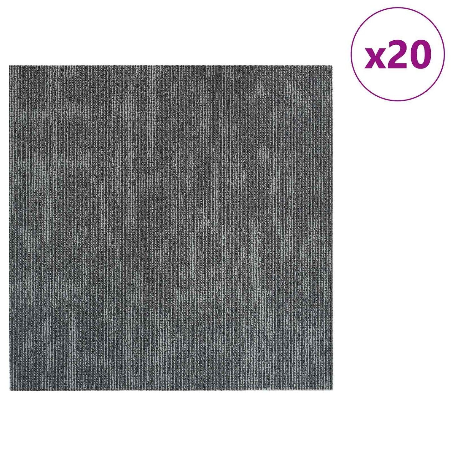 Teppeflis Betonggrå 50 x 50 cm 20 pcs PP og Bitumen