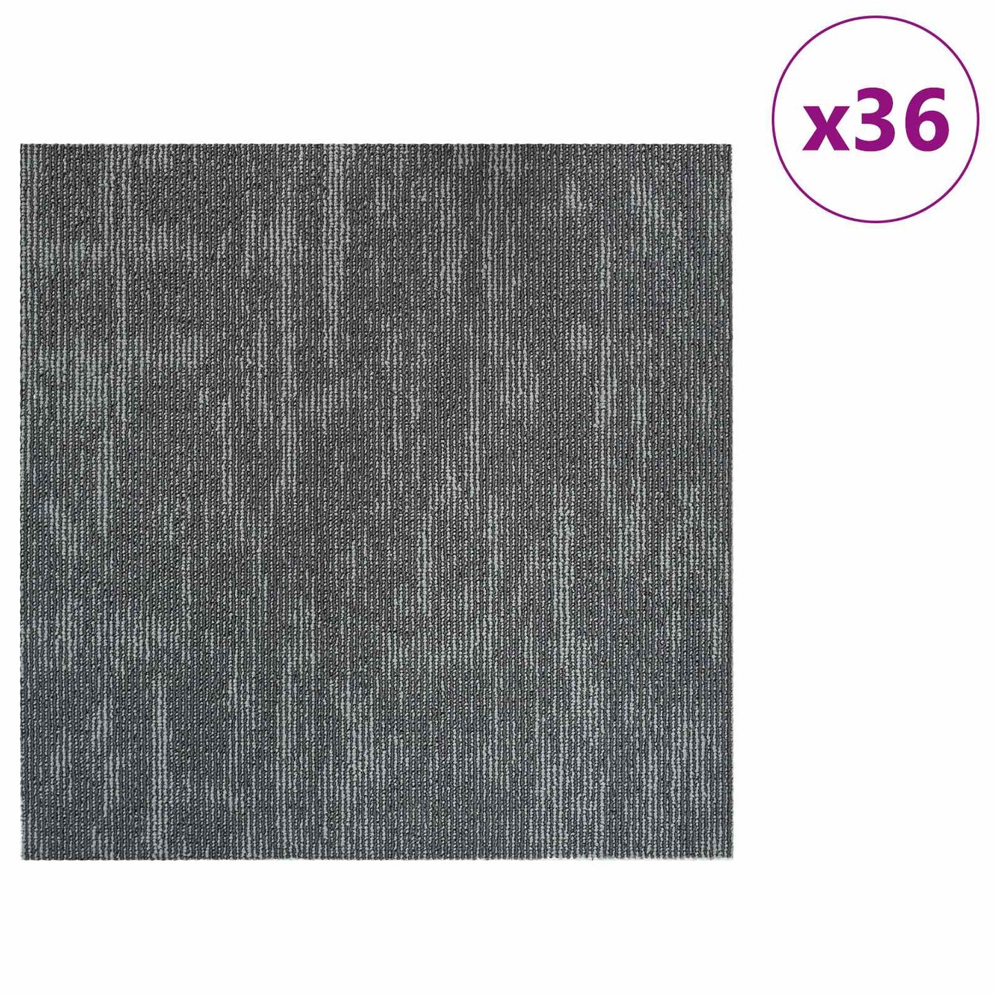 Teppeflis Betonggrå 50 x 50 cm 36 pcs PP og Bitumen