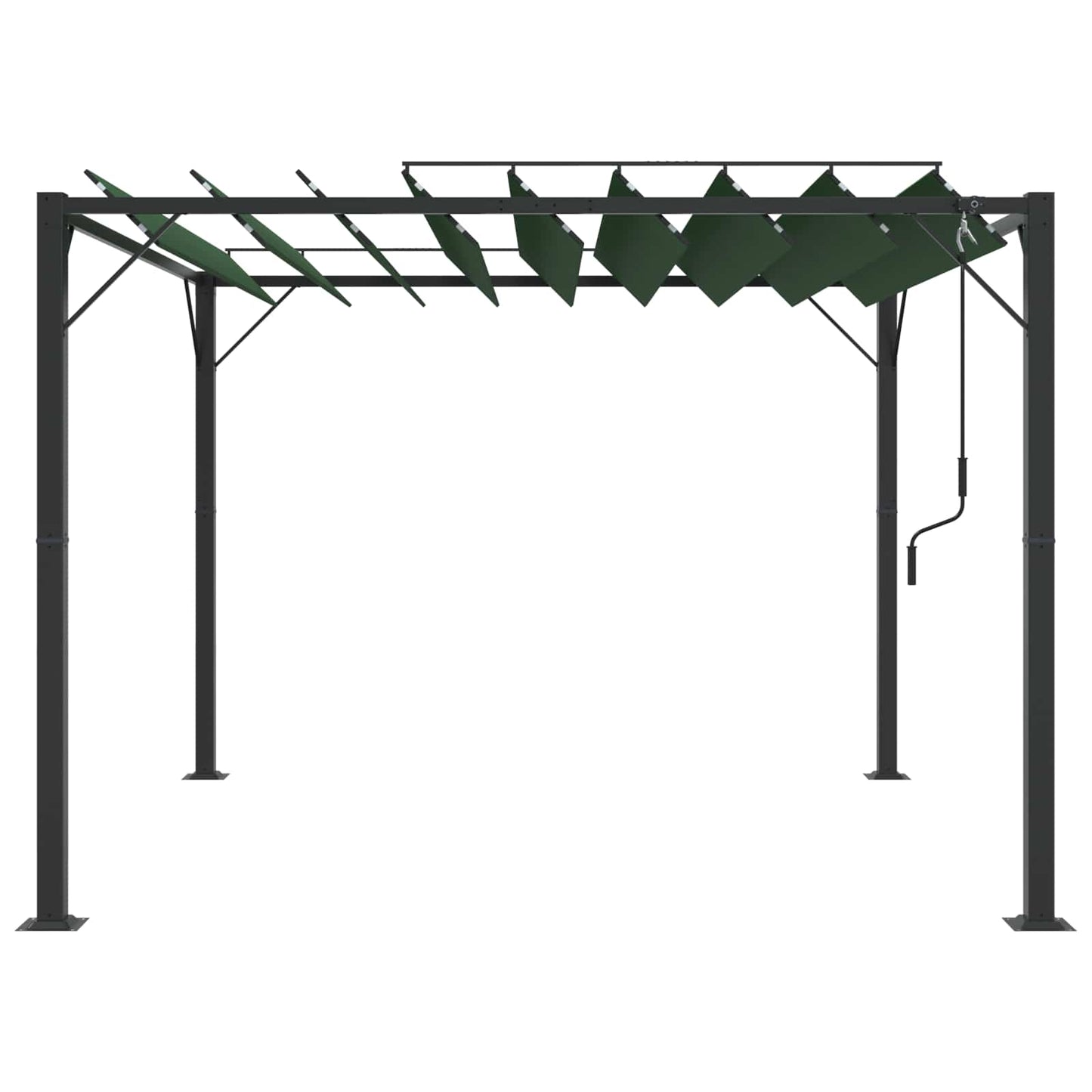 Uteplass med skråtak 3 x 3 x 2,14 m Grønn Stoff og Aluminium