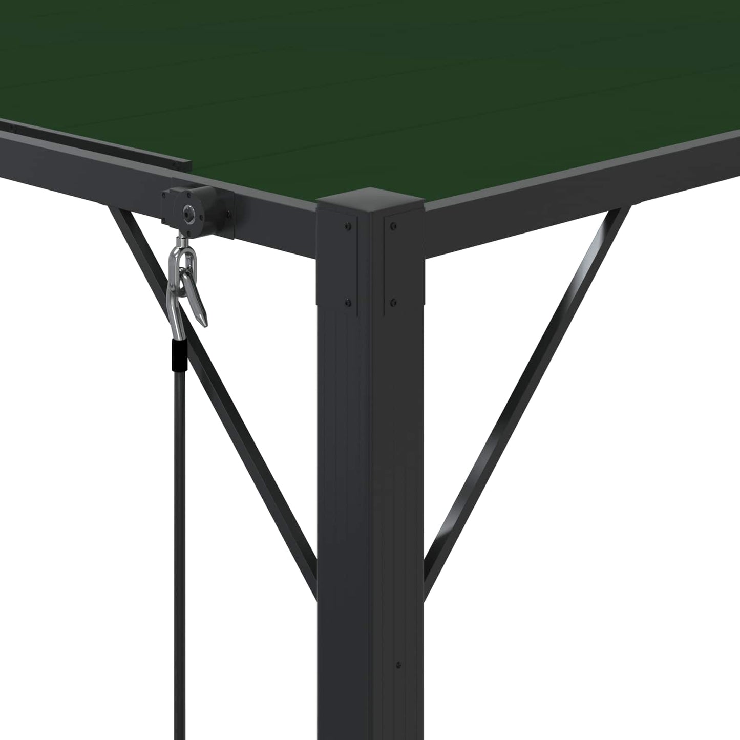 Uteplass med skråtak grønn 3 x 4 x 2,14 m Stoff og Aluminium