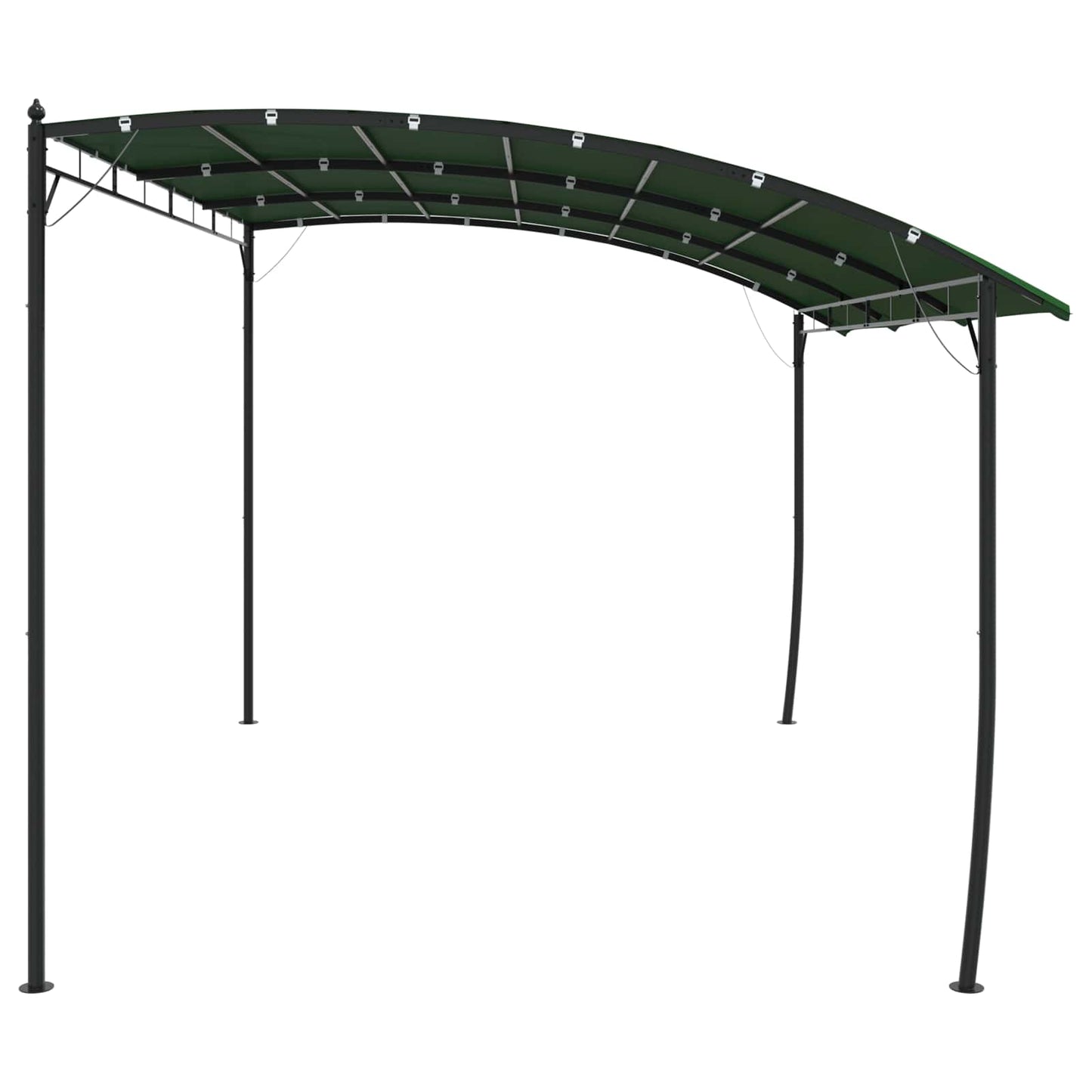 Paviljong 4 x 3 x 2,55 m Grønn Pulverlakkert stål og stoff