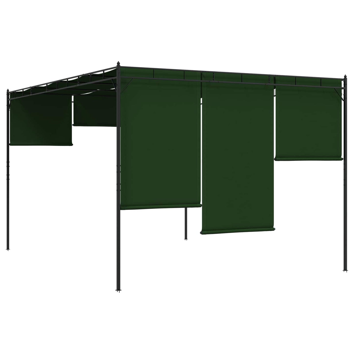 Paviljong 4 x 3 x 2,3 m Grønn Polyester og stål