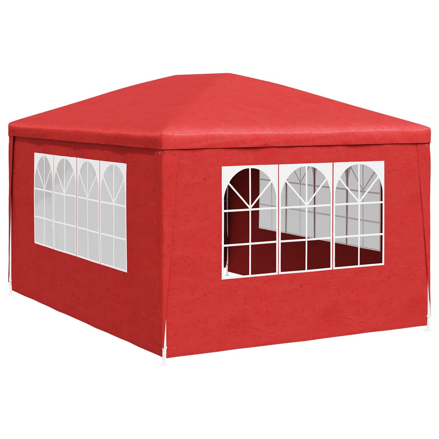 Partytelt med vegg Rød 400 x 300 x 255 cm Polyetylen og Stål vidaXL