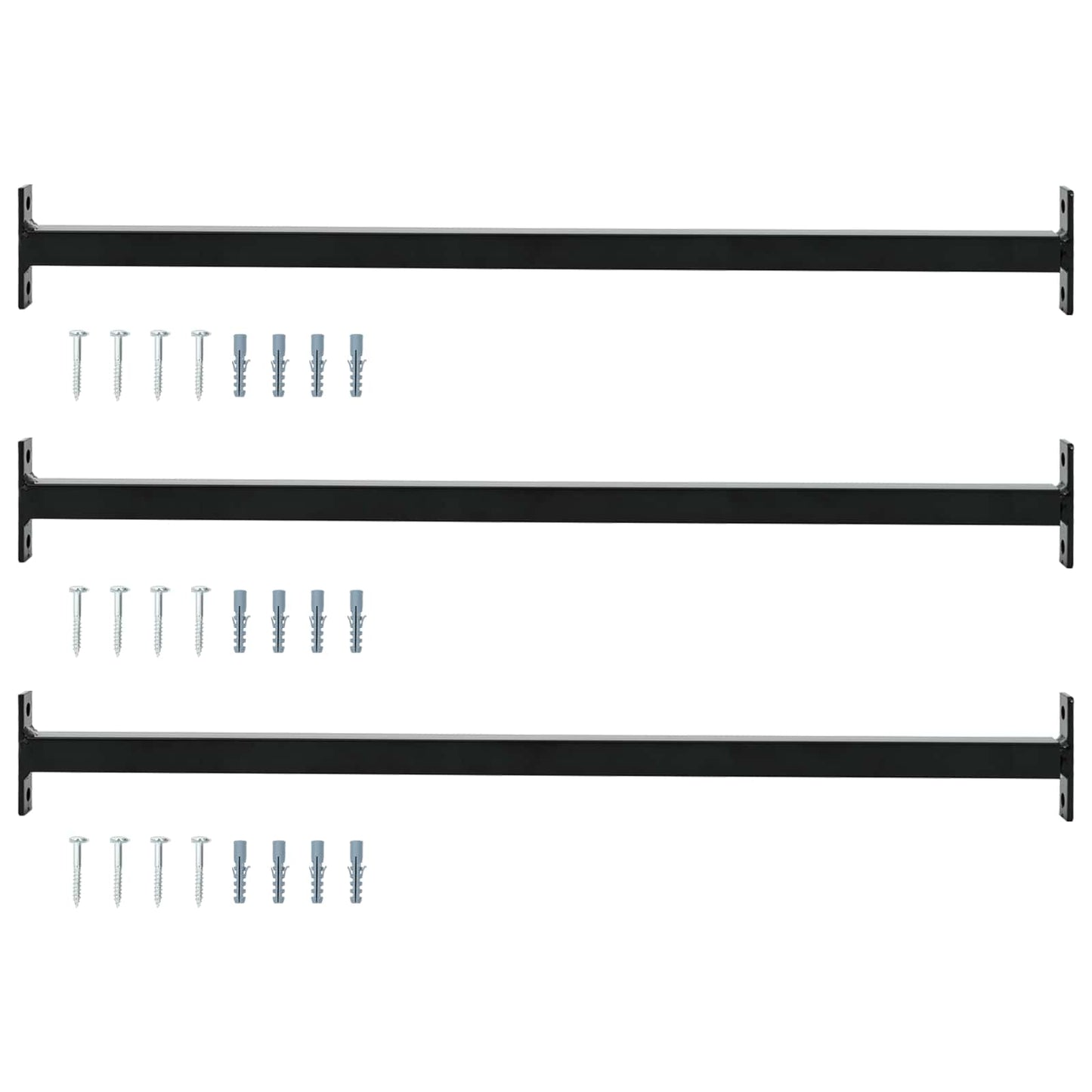 Justerbar vindusikkerhetsstang 3 stk. 710 -1200 mm Stål Svart