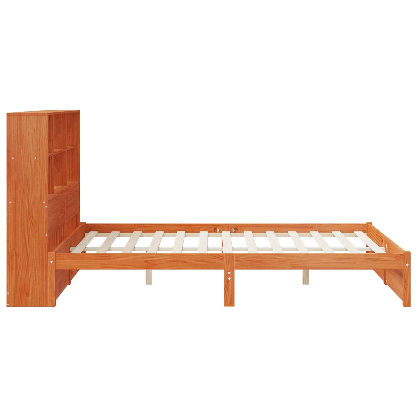 Sengramme med oppbevaringshodegavl VoksBrun 140 x 190 cm