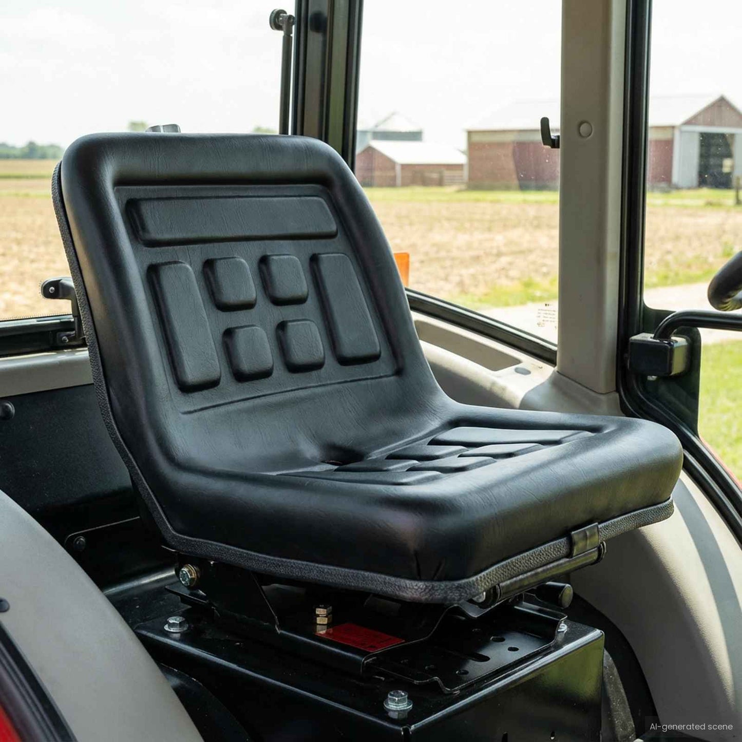 Traktor sete med oppheng Svart 39,5 x 52 x 43 cm Stål og PVC