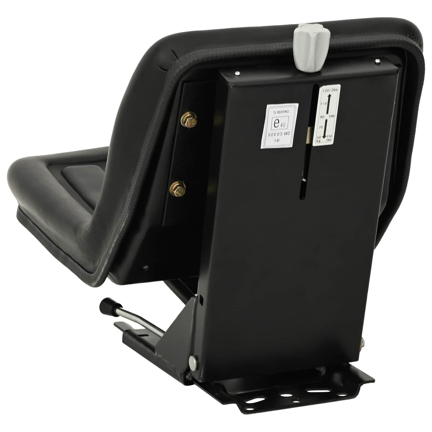 Traktor sete med oppheng Svart 39,5 x 52 x 43 cm Stål og PVC