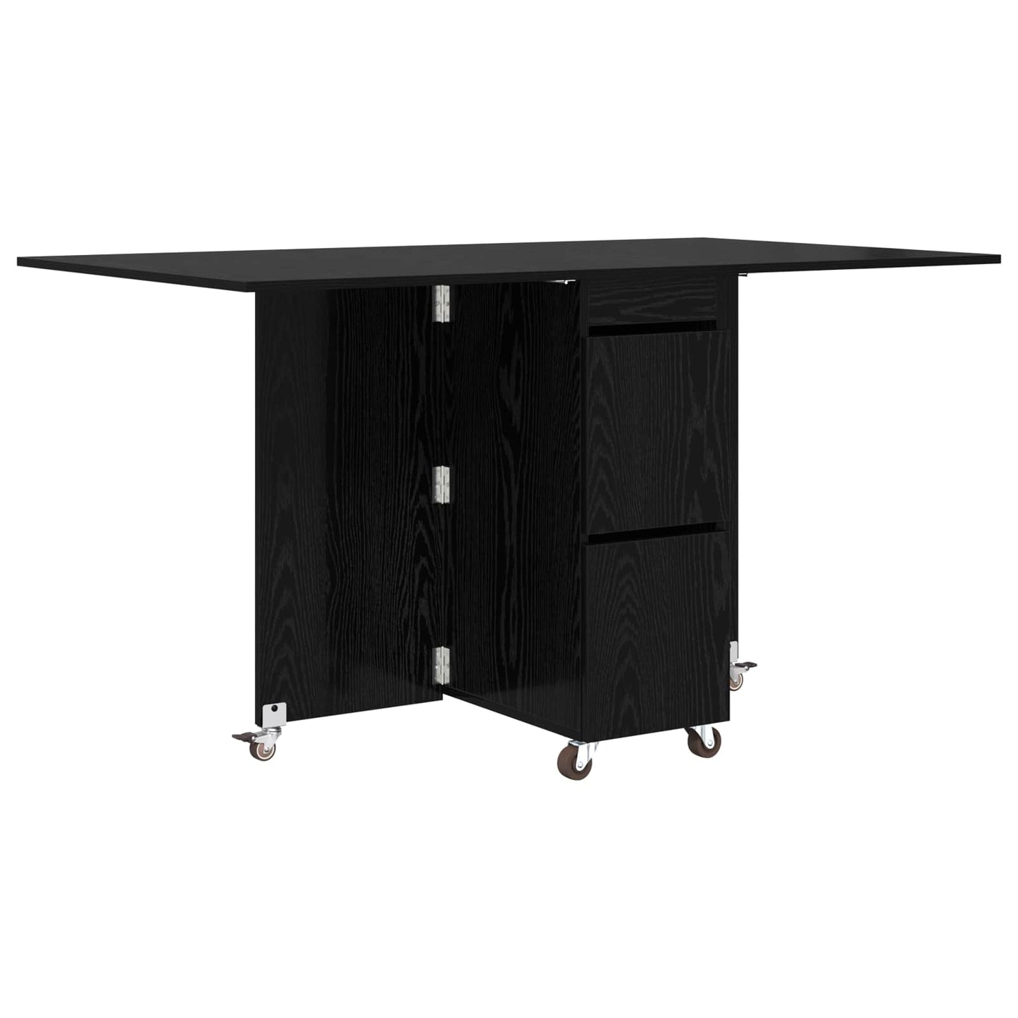 Spisebord 2 pcs 140 x 80 x 77 cm Konstruert tre Svart eik