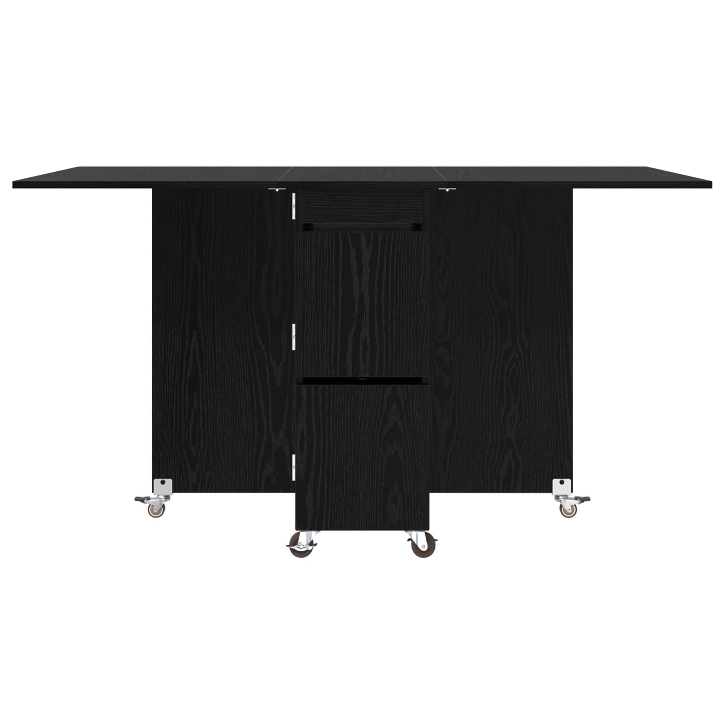 Spisebord 2 pcs 140 x 80 x 77 cm Konstruert tre Svart eik