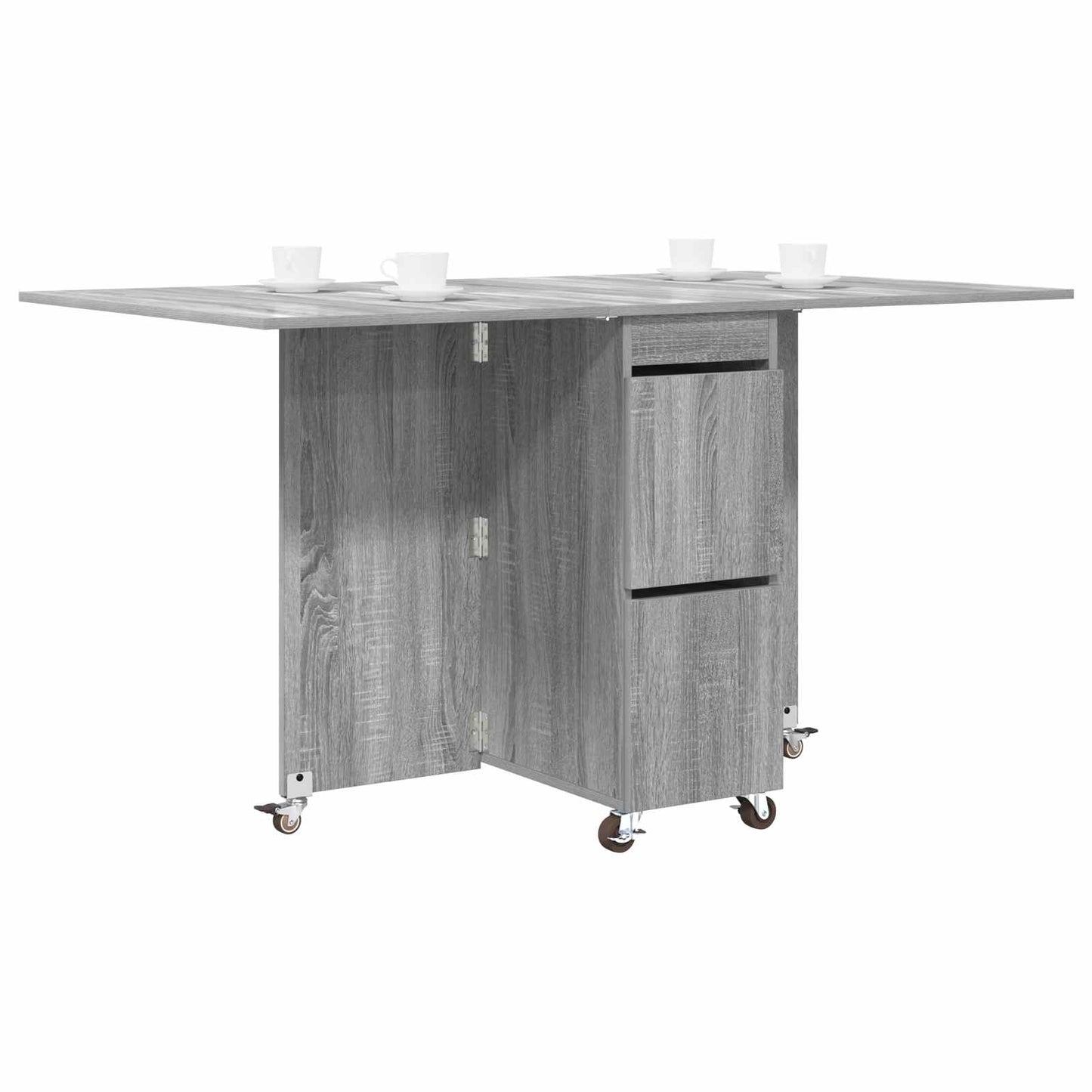 Spisebord 2 pcs 140 x 80 x 77 cm Konstruert tre Grå Sonoma