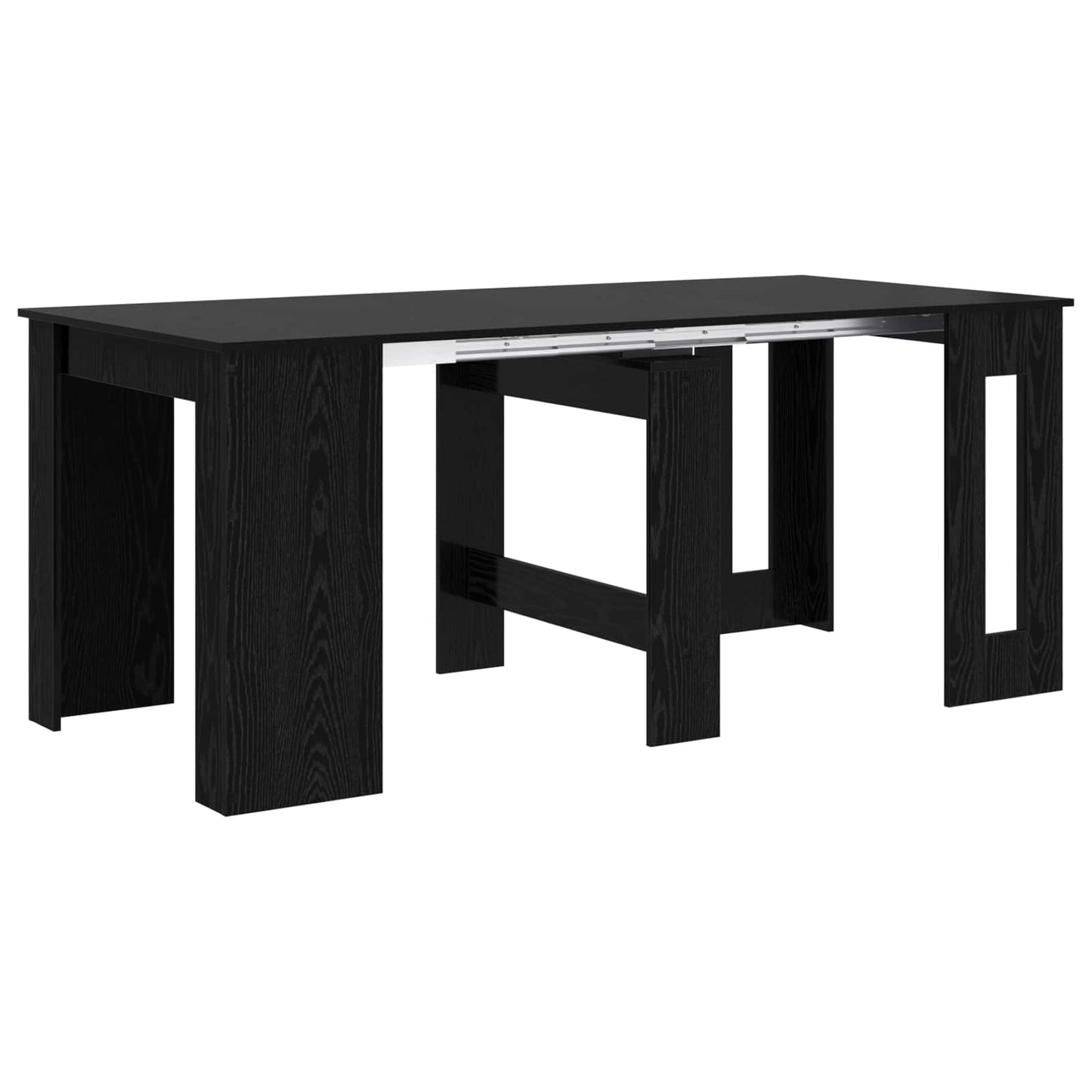 Spisebord 180 x 85 x 75 cm Konstruert tre Svart eik Rektangulær