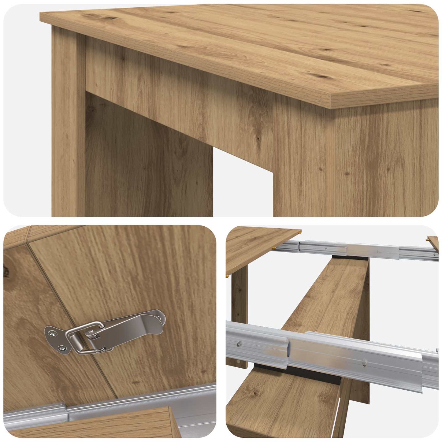 Spisebord 180 x 85 x 75 cm Konstruert tre Artisan eik