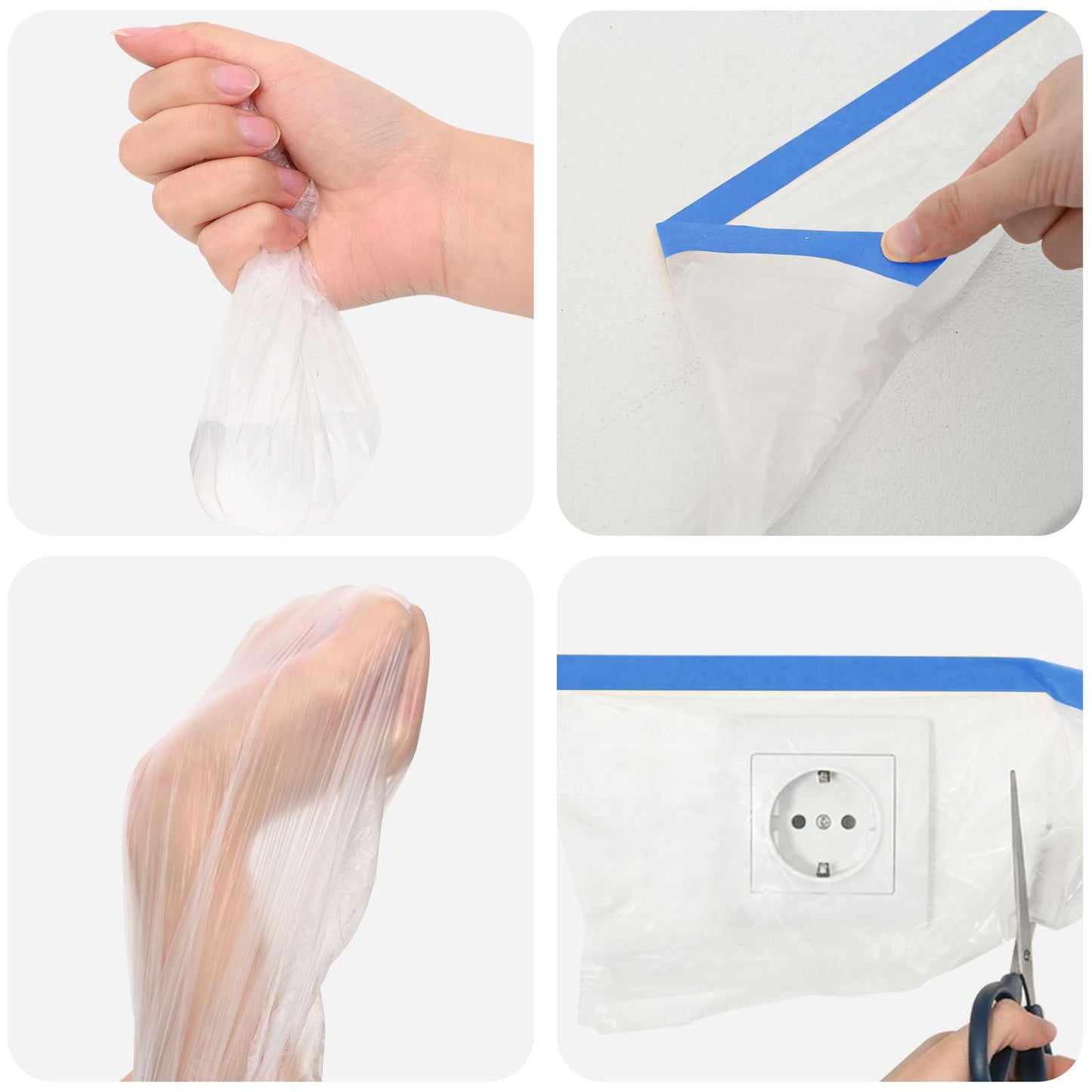 Maskeringsfilm med limtape 6 pcs Transparent og blå