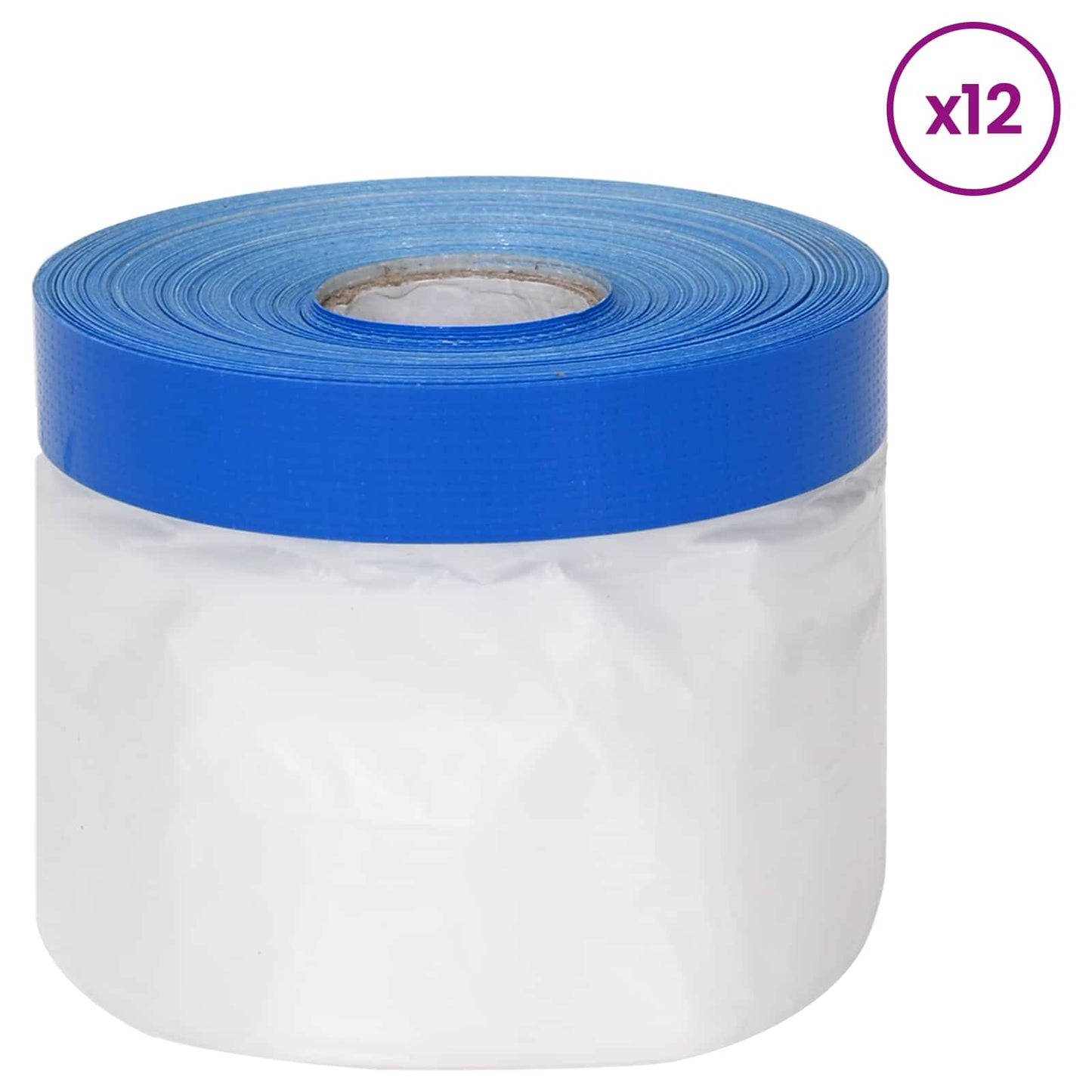 Maskeringsfilm med limtape 12 pcs Transparent og blå