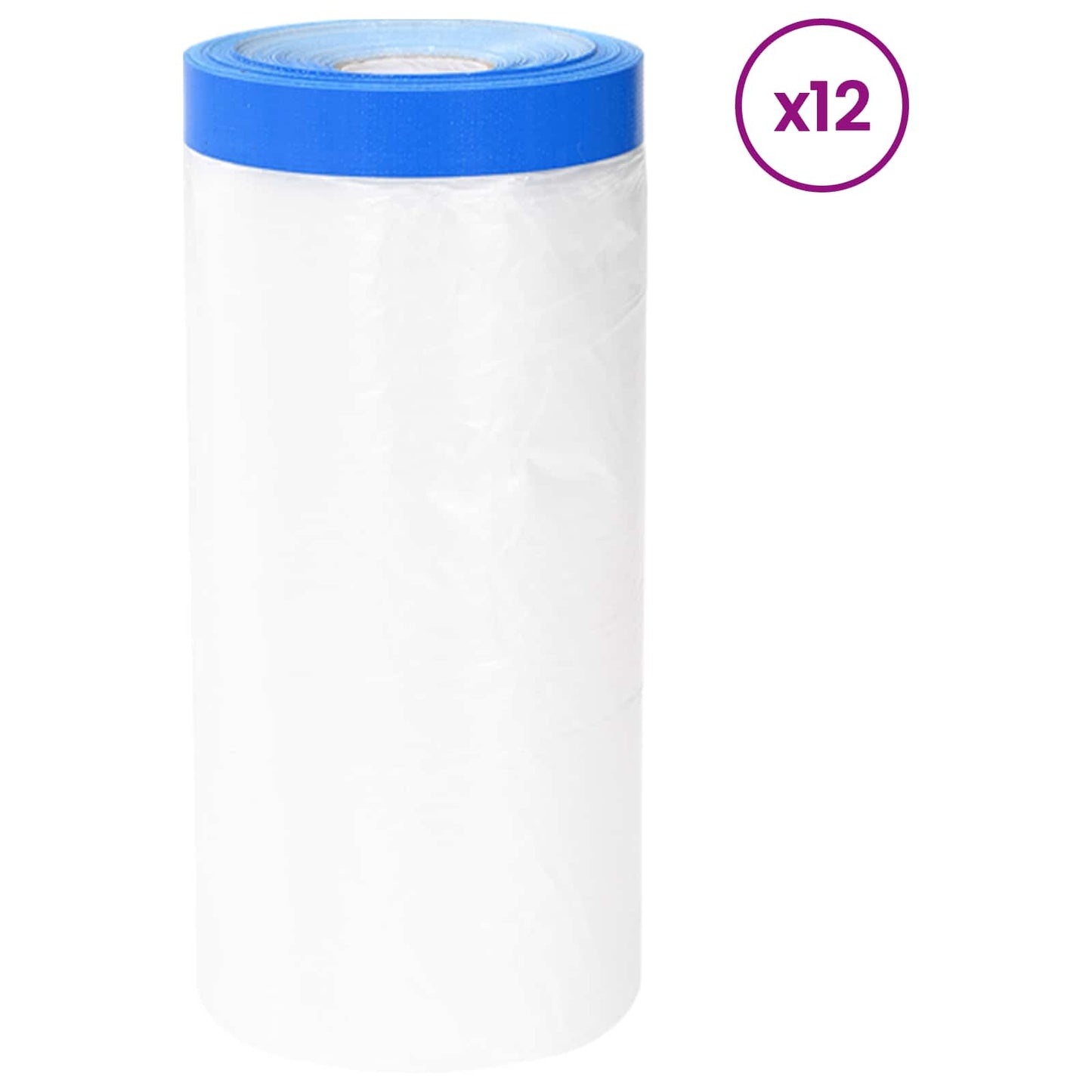 Maskeringsfilm med limtape 12 pcs Transparent og blå