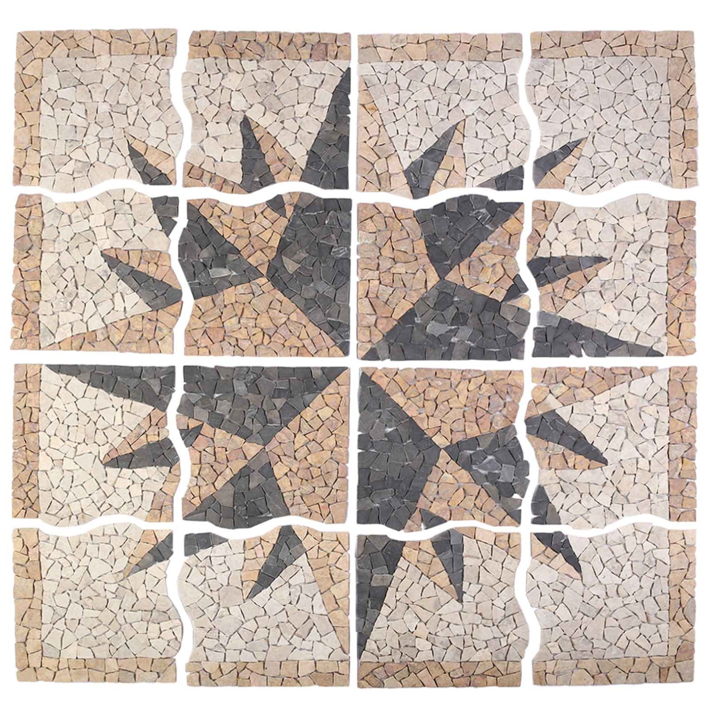 Mosaikkfliser med vindmønster Flerfarget 120 x 120 cm Marmor