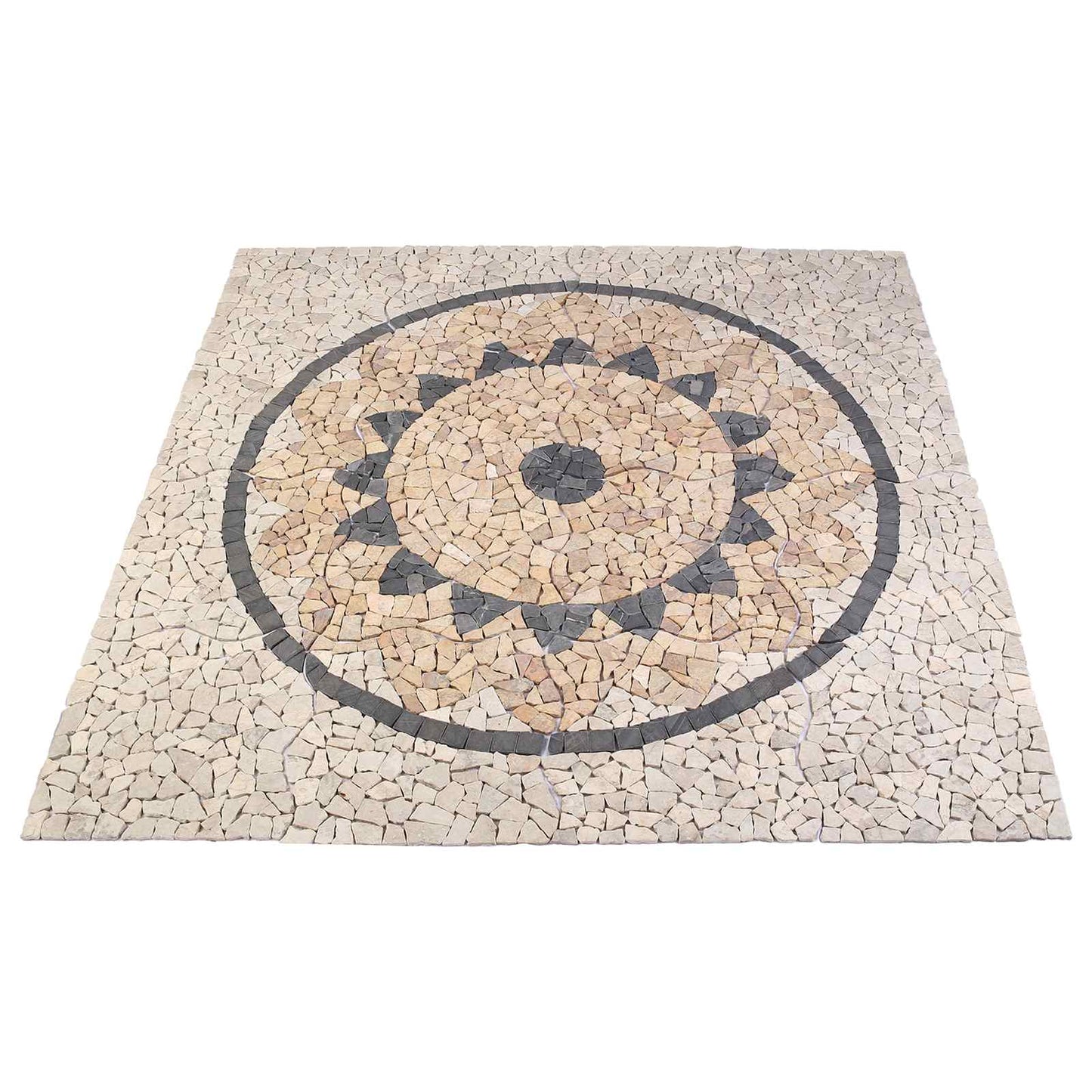 Mosaikkfliser Solblomst Mønster Flerfarget 120 x 120 cm Marmor