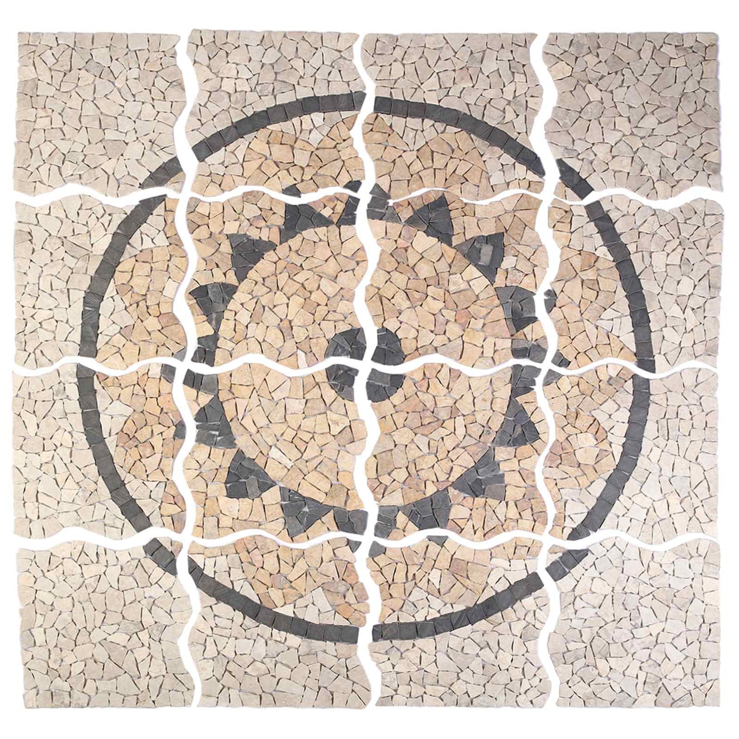 Mosaikkfliser Solblomst Mønster Flerfarget 120 x 120 cm Marmor