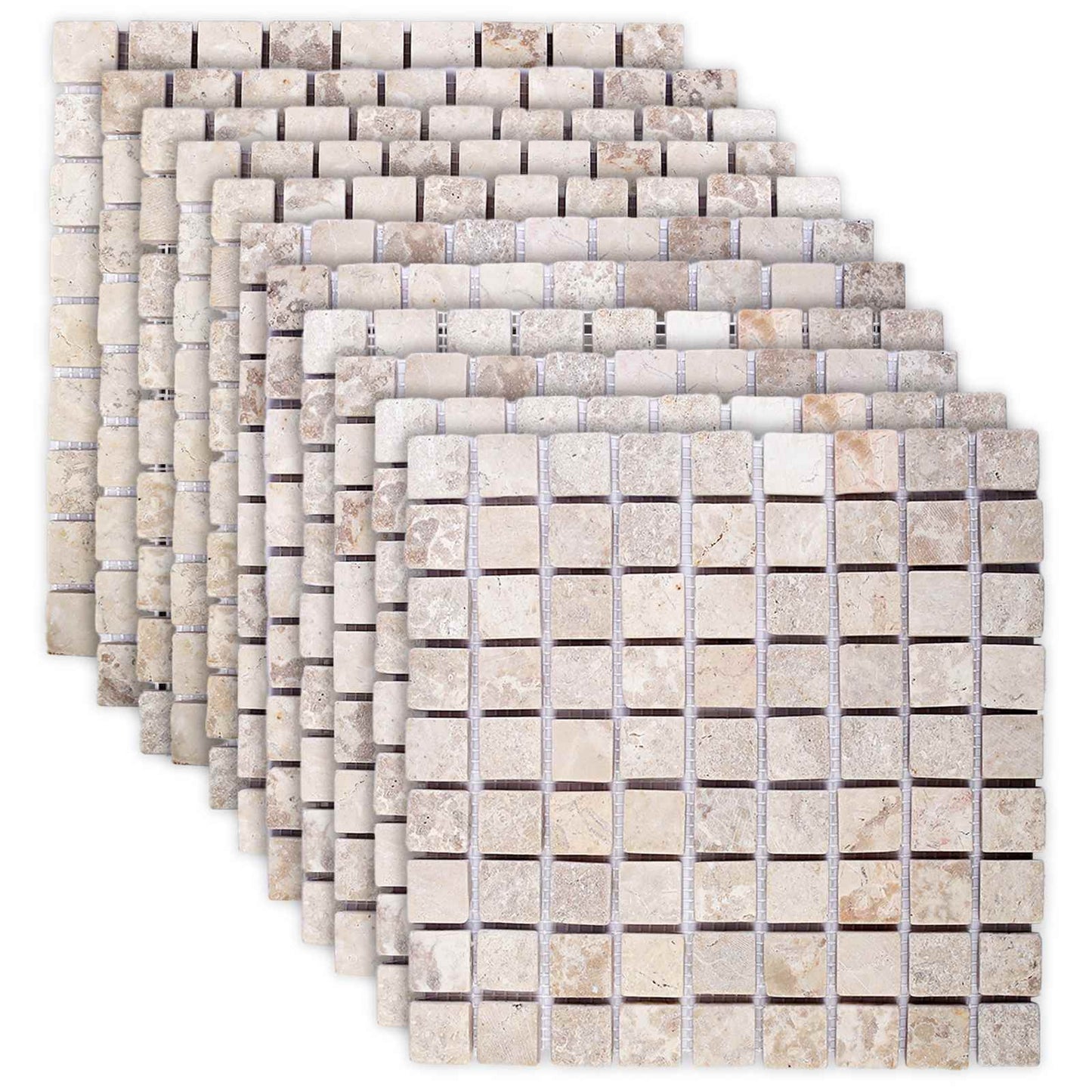 Mosaic Fliser Krem 30 x 30 cm Marmor