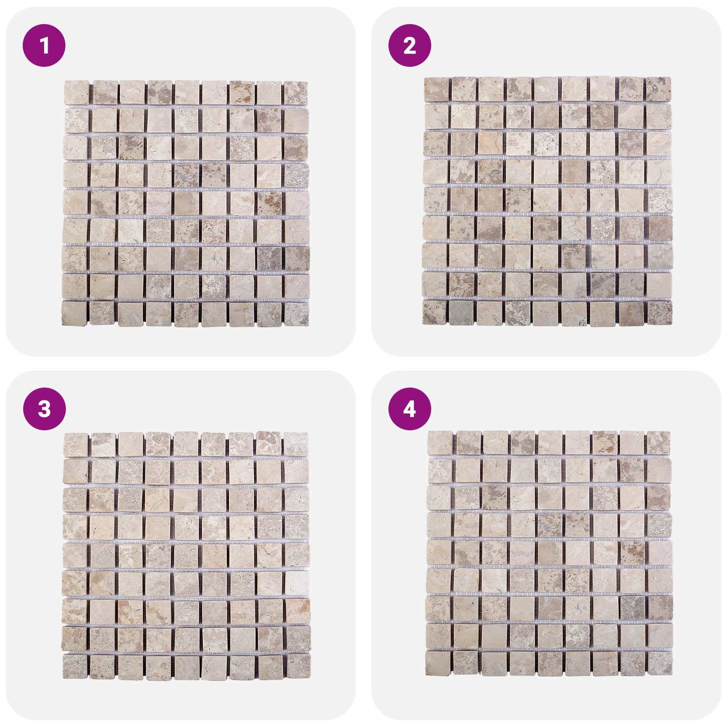 Mosaic Fliser Krem 30 x 30 cm Marmor