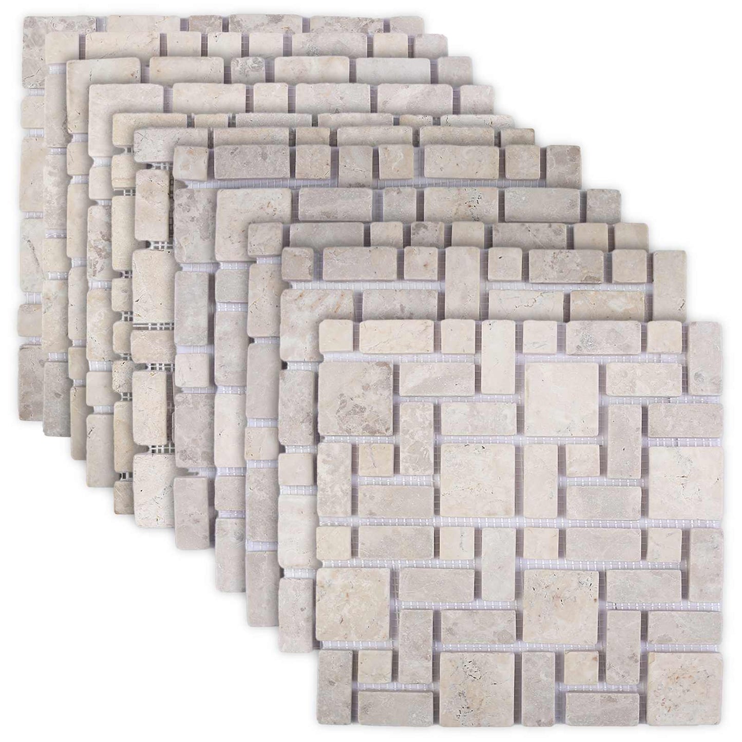 Mosaic Fliser Krem 30 x 30 cm Marmor