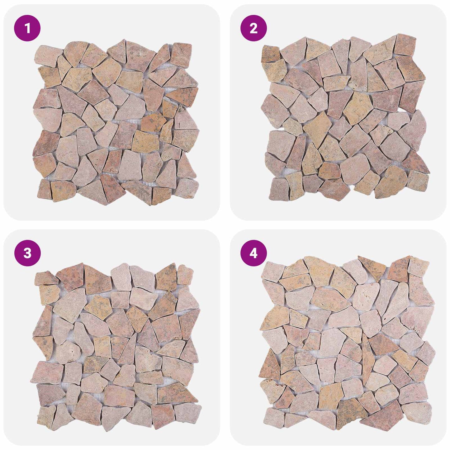 Mosaic Fliser Rød 30 x 30 cm Marmor