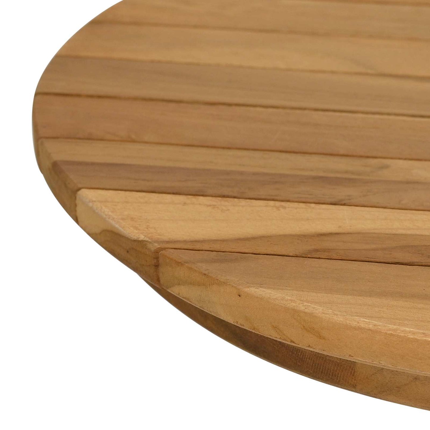 Bordplate Ø 40 x 3,5 Rund Massivt Teaktre Naturlig