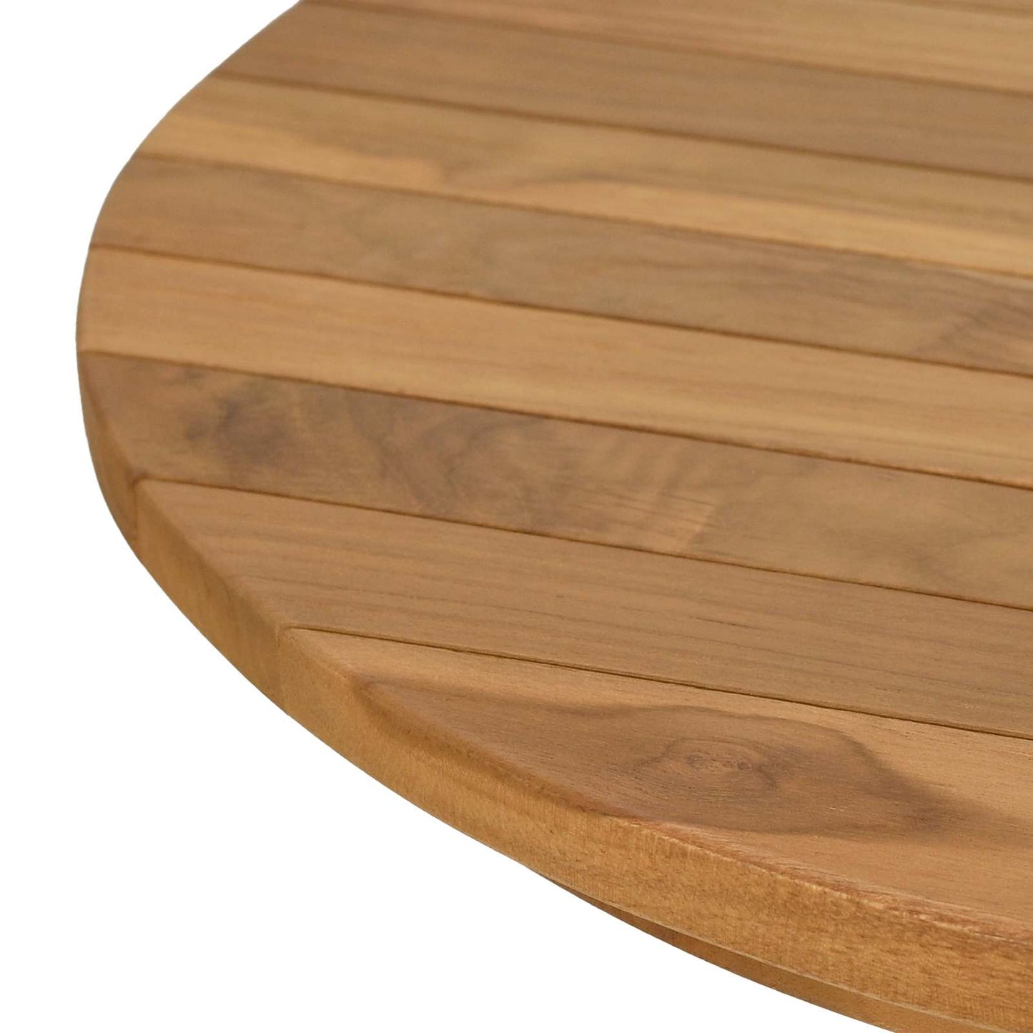 Bordplate Ø 50 x 3,5 Rund Massivt Teaktre Naturlig