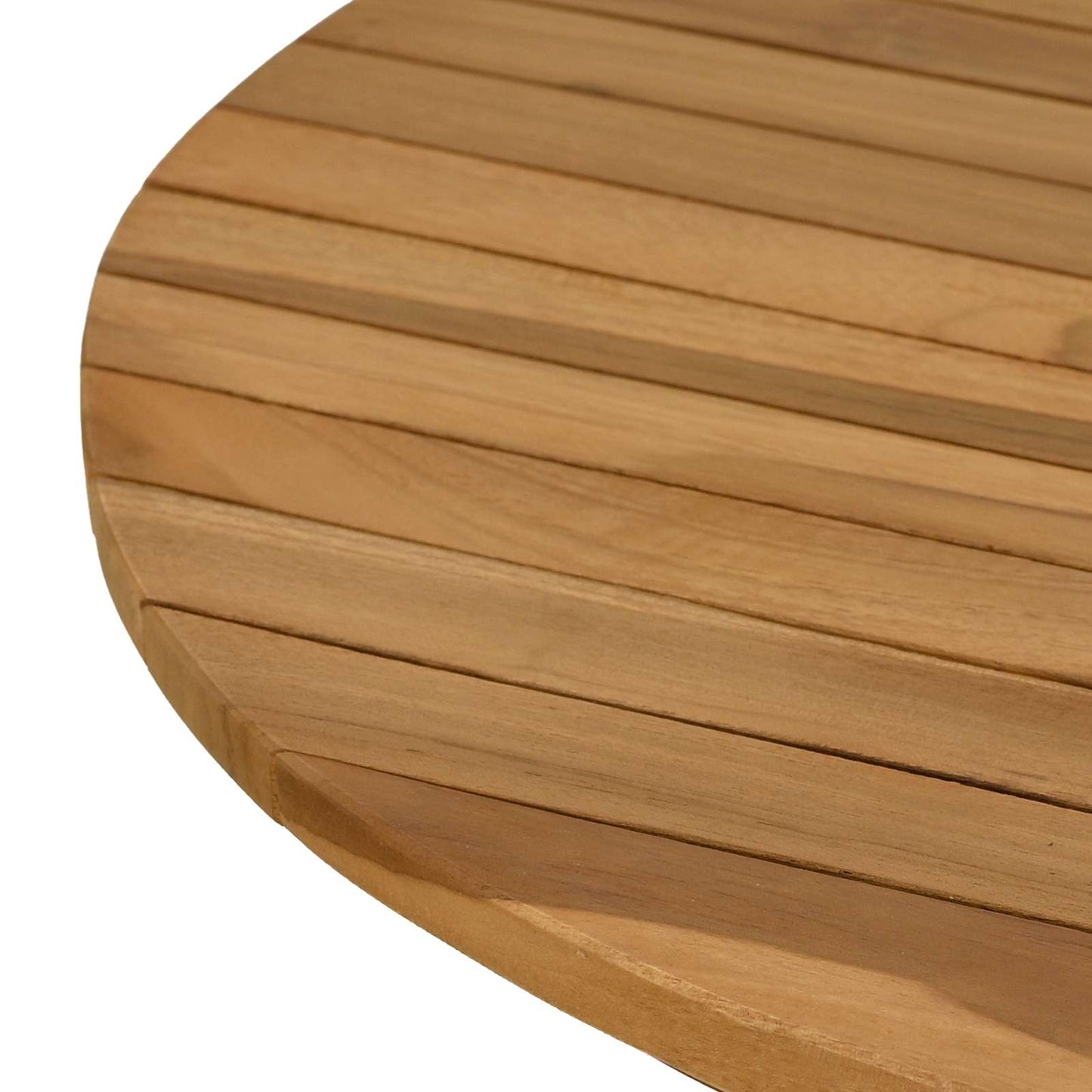 Bordplate Ø 60 x 3,5 Rund Massivt Teaktre Naturlig