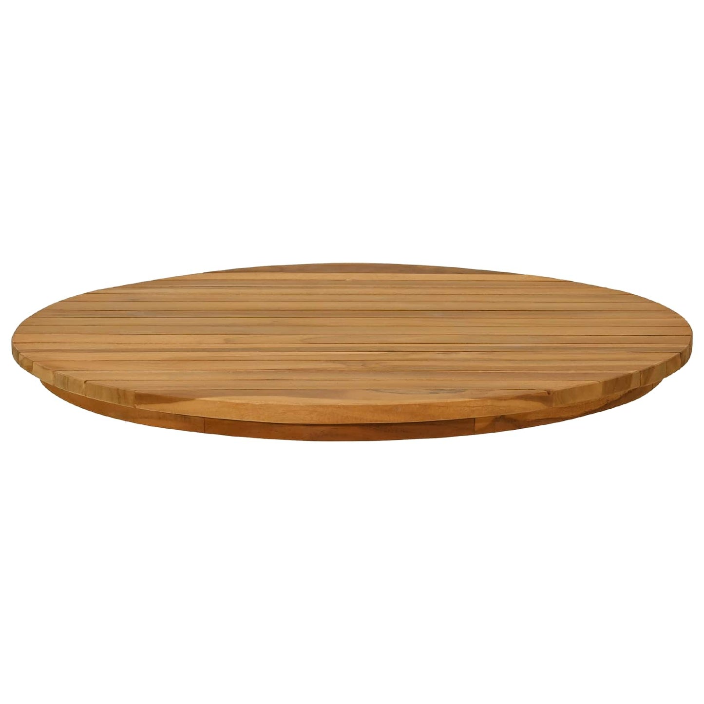 Bordplate Ø 60 x 3,5 Rund Massivt Teaktre Naturlig