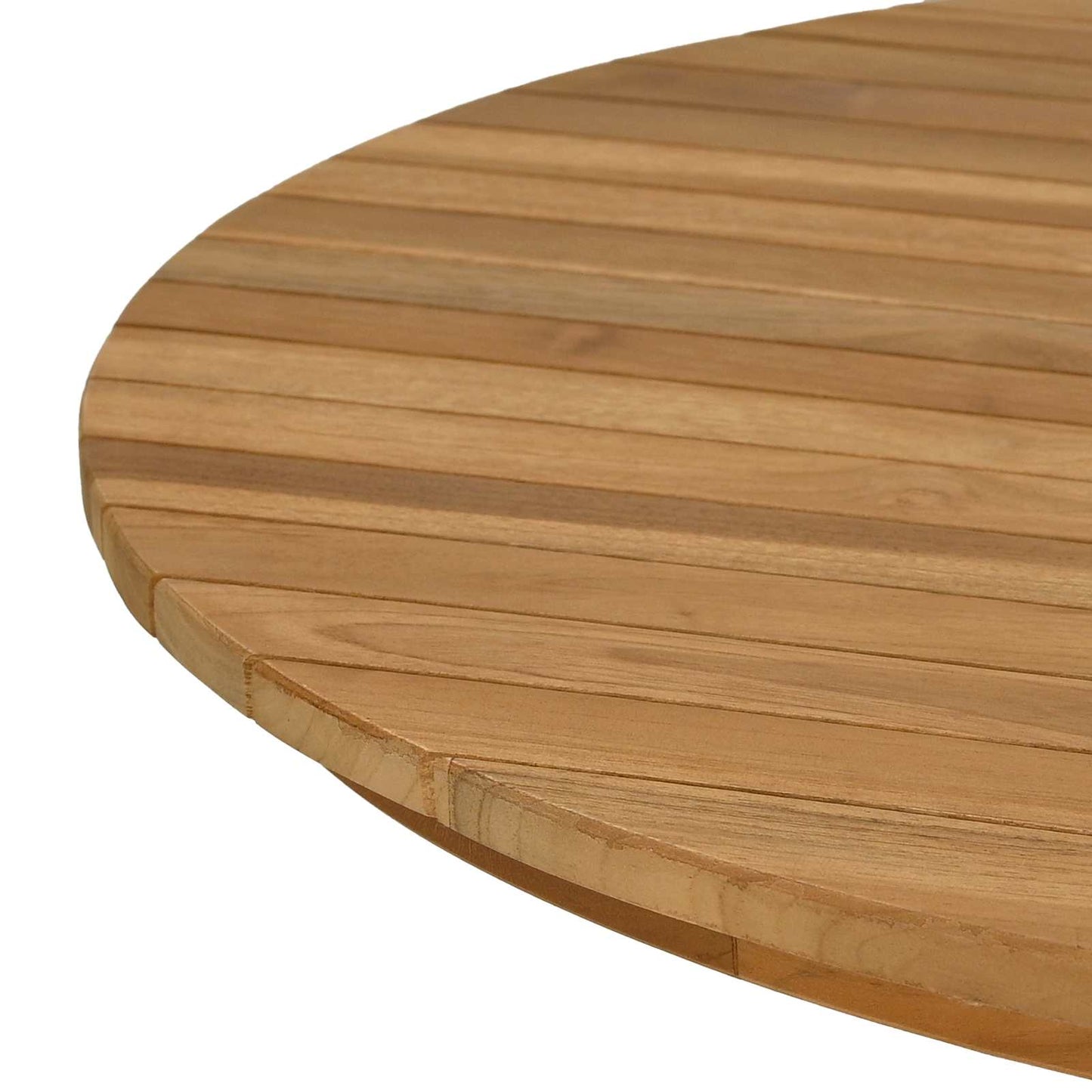 Bordplate Ø 70 x 3,5 Rund Massivt Teaktre Naturlig
