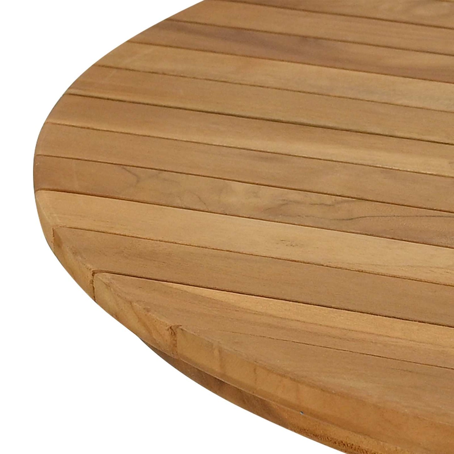 Bordplate Ø 80 x 3,5 Rund Massivt Teaktre Naturlig