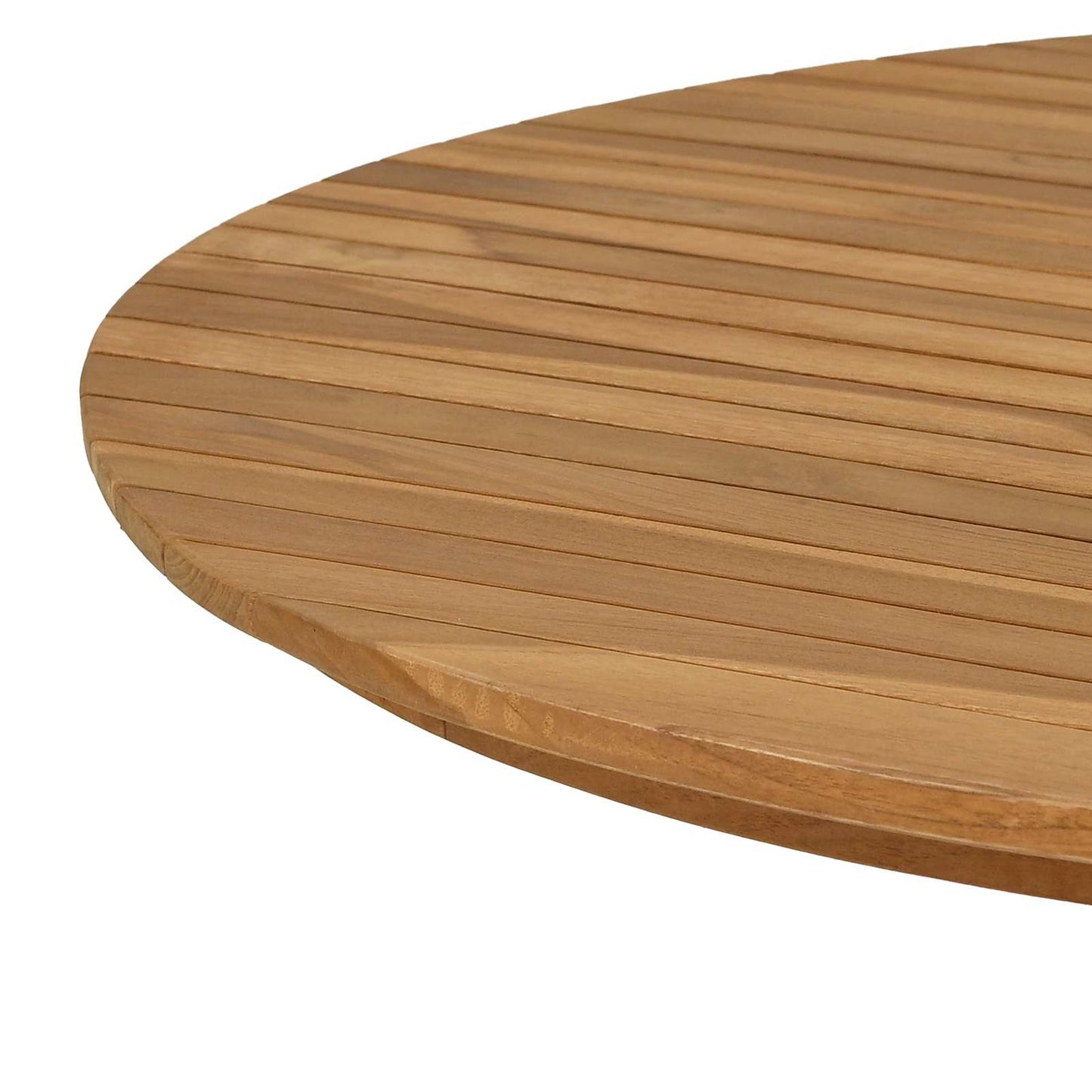 Bordplate Ø 90 x 3,5 Rund Massivt Teaktre Naturlig