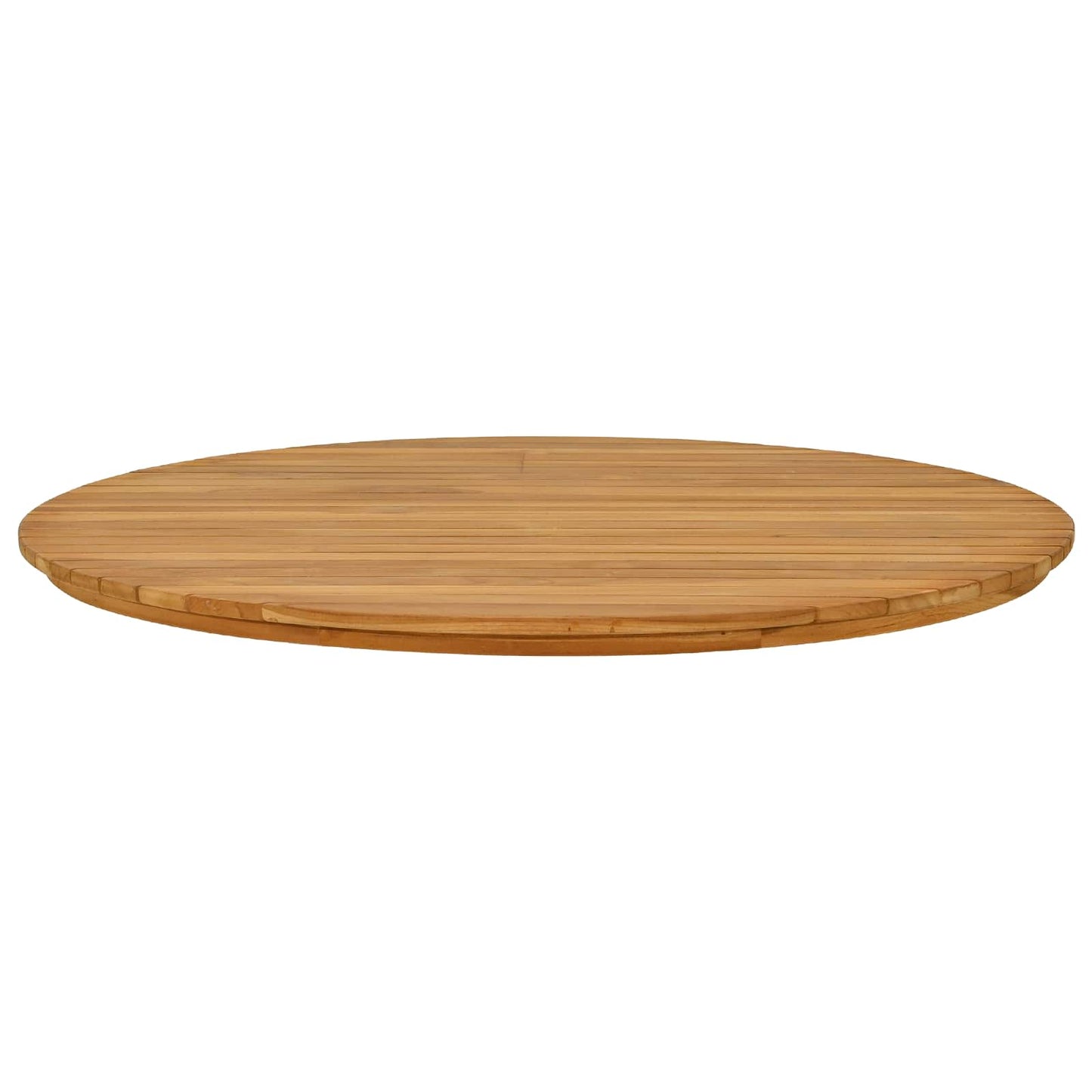 Bordplate Ø 90 x 3,5 Rund Massivt Teaktre Naturlig