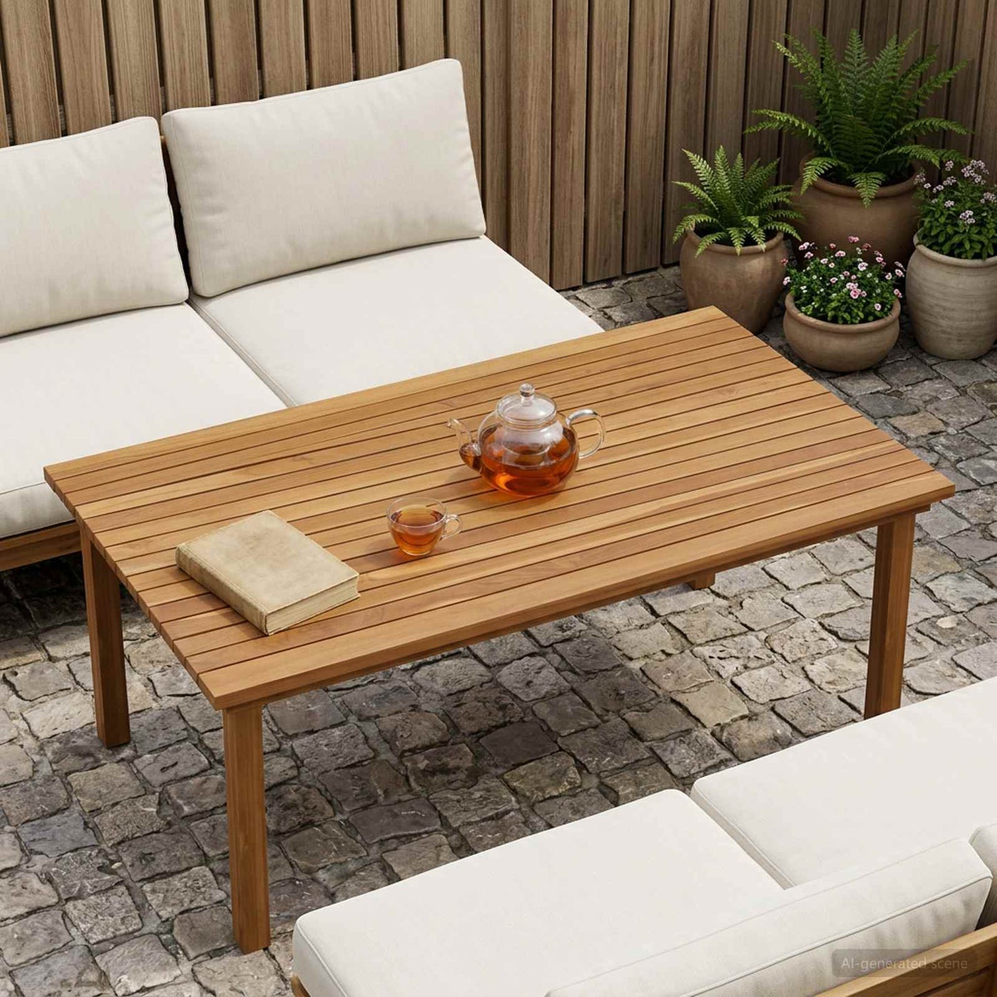 Bordplate 110 x 55 x 3,5 cm Rektangulær Massivt Teaktre