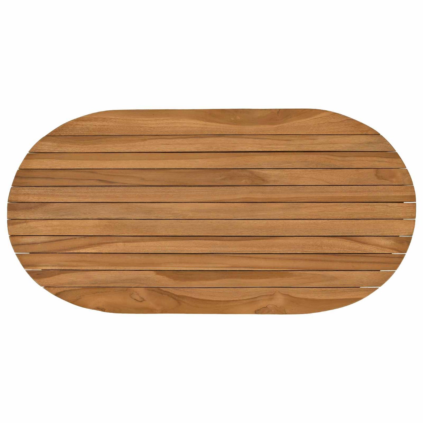 Bordplate 80 x 40 x 3,5 cm Oval Massivt Teaktre Naturlig