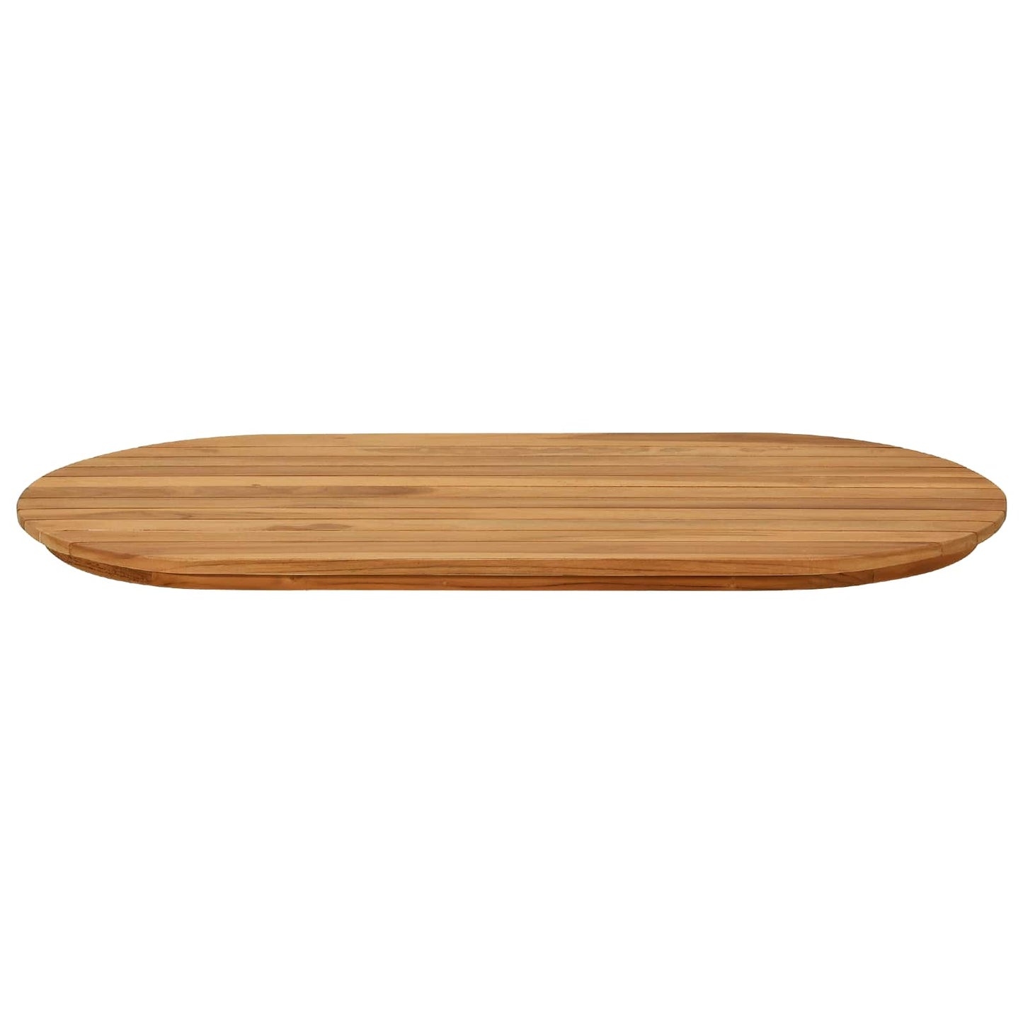 Bordplate 90 x 45 x 3,5 cm Oval Massivt Teaktre Naturlig