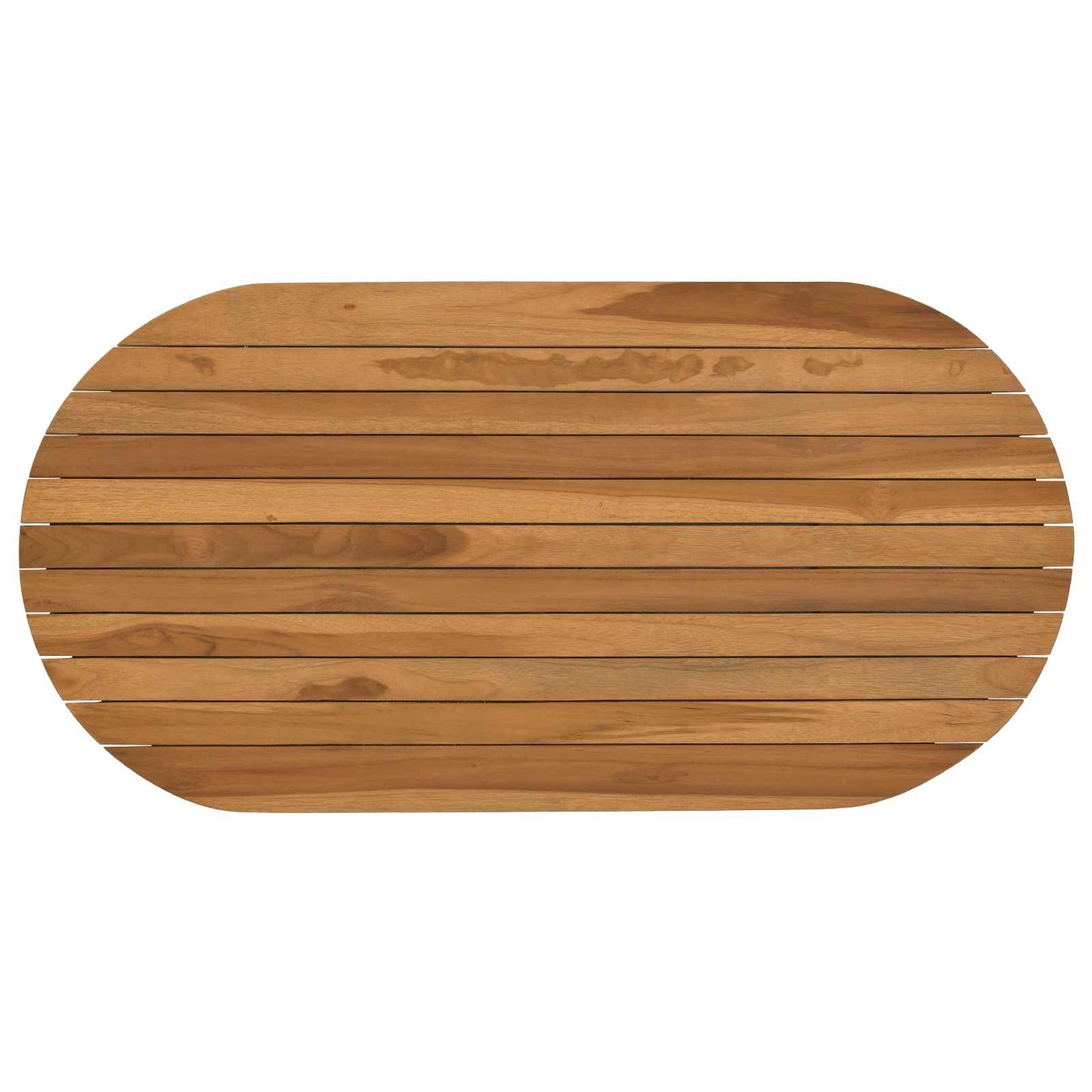 Bordplate 90 x 45 x 3,5 cm Oval Massivt Teaktre Naturlig