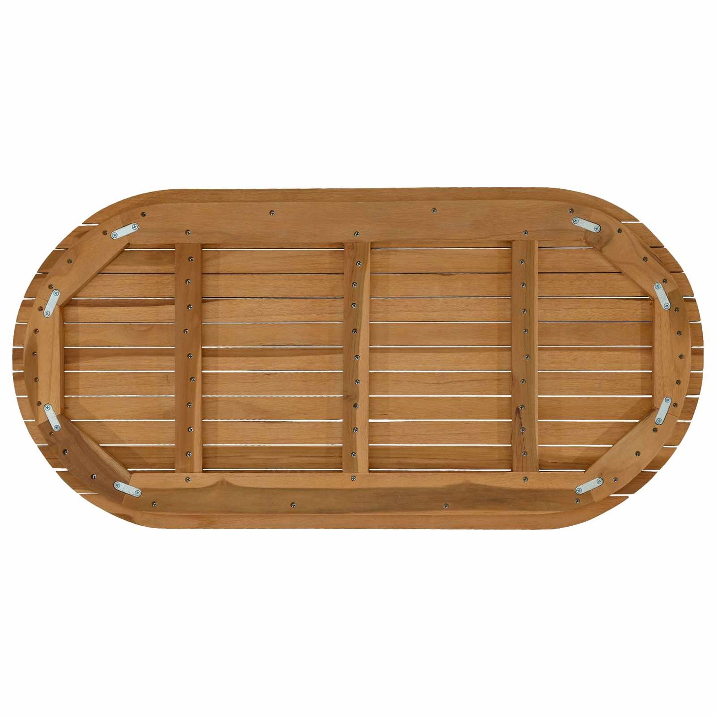 Bordplate 100 x 50 x 3,5 cm Oval Massivt Teaktre Naturlig