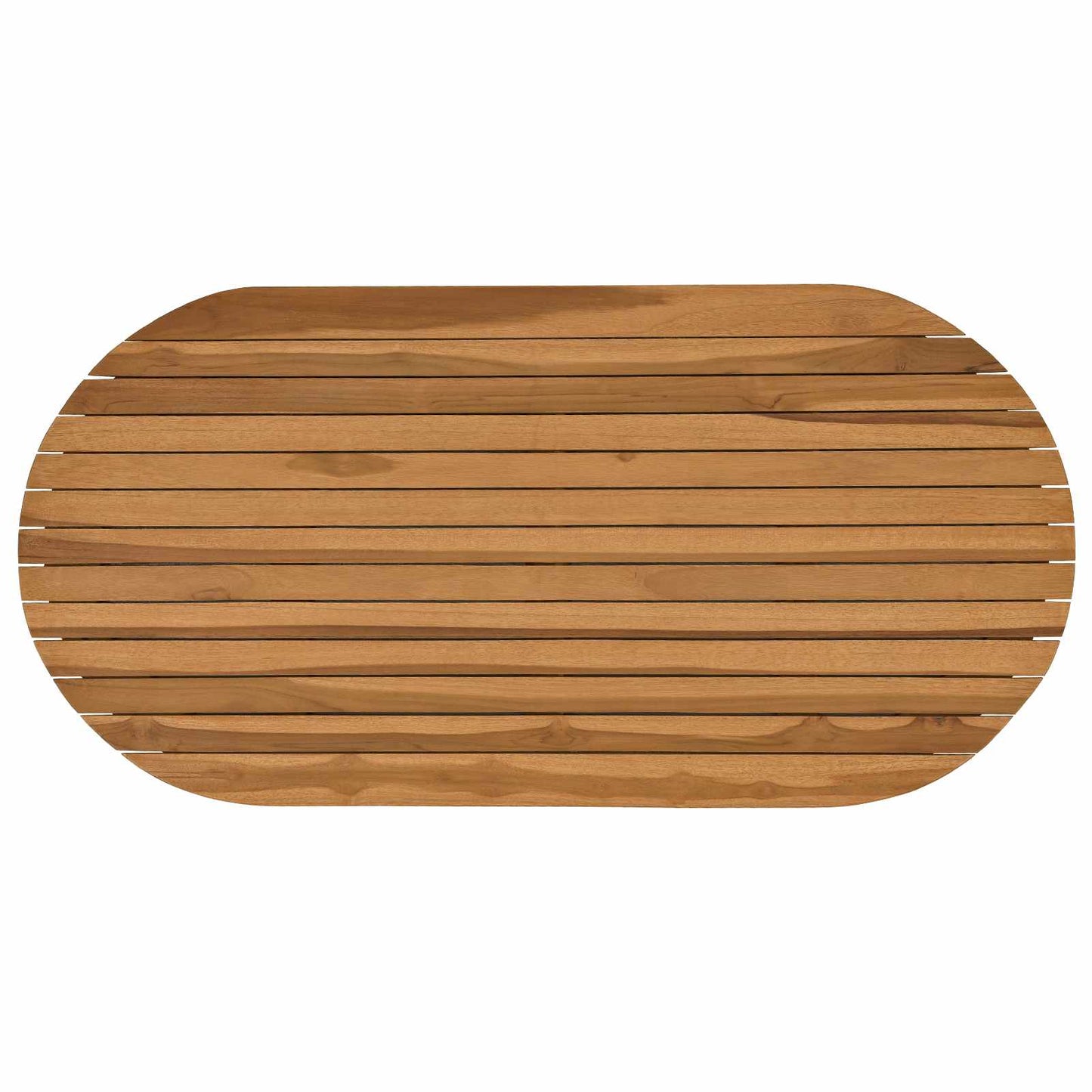 Bordplate 100 x 50 x 3,5 cm Oval Massivt Teaktre Naturlig
