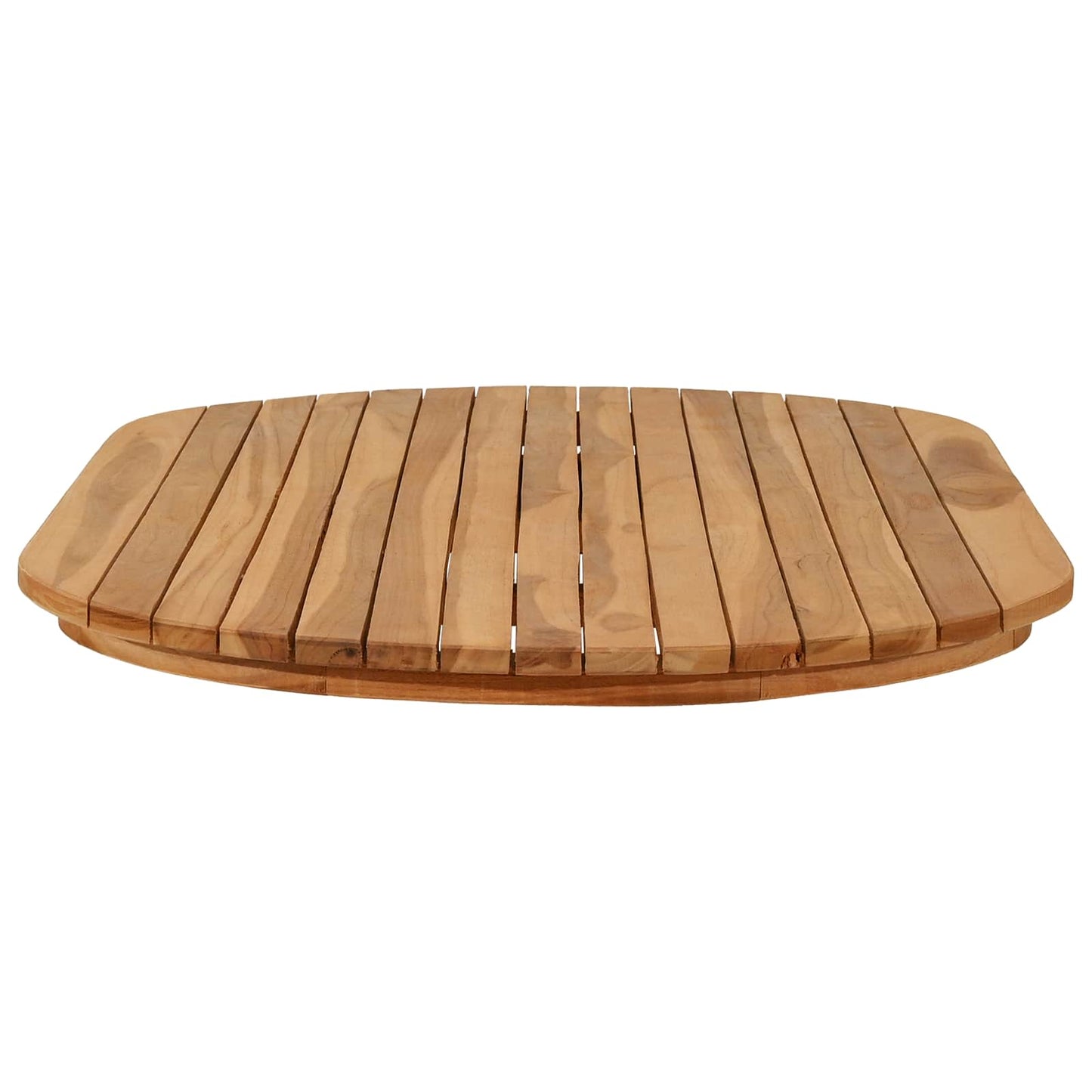 Bordplate 110 x 55 x 3,5 cm Oval Massivt Teaktre Naturlig