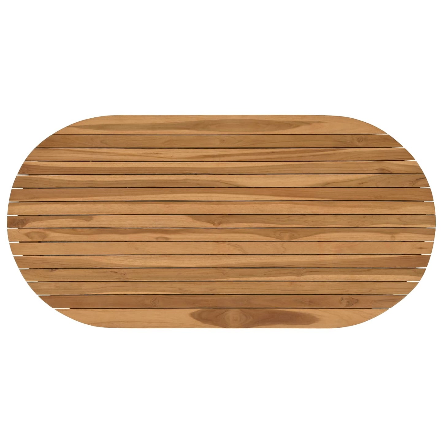 Bordplate 110 x 55 x 3,5 cm Oval Massivt Teaktre Naturlig