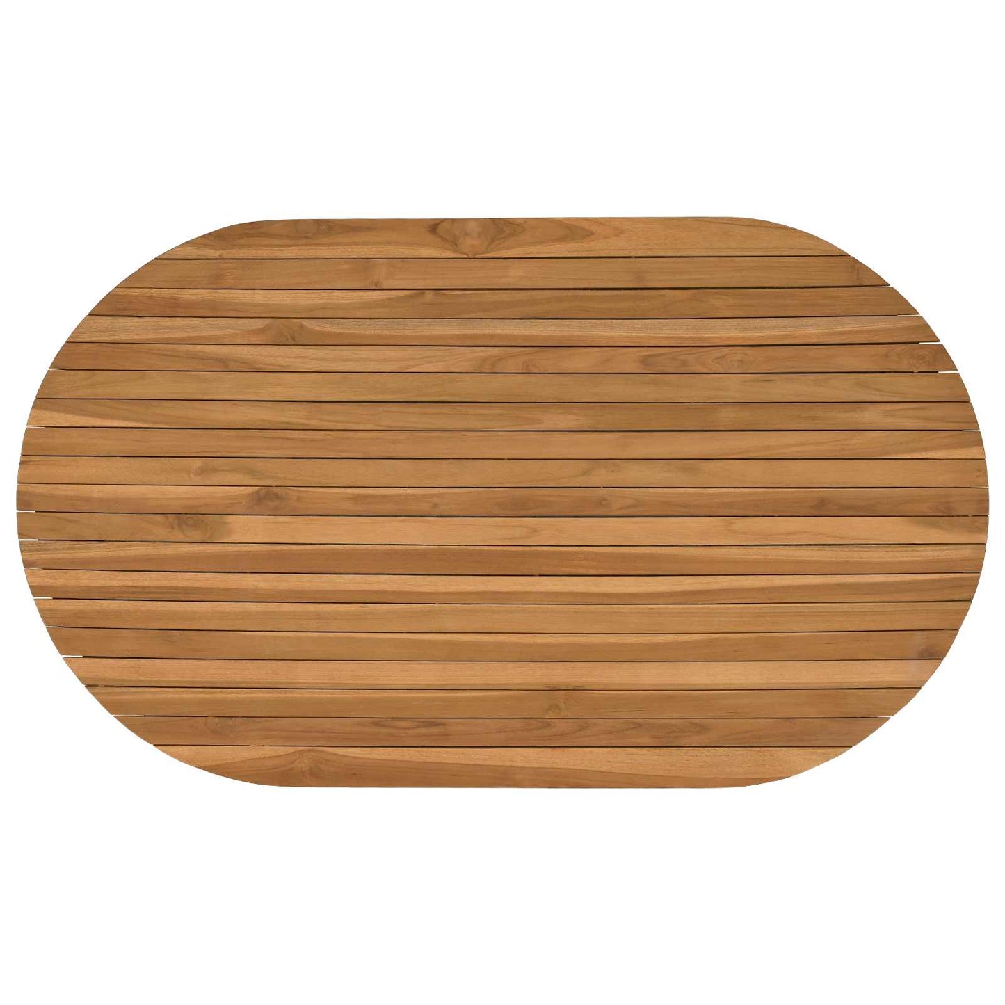 Bordplate 120 x 70 x 3,5 cm Oval Massivt Teaktre Naturlig