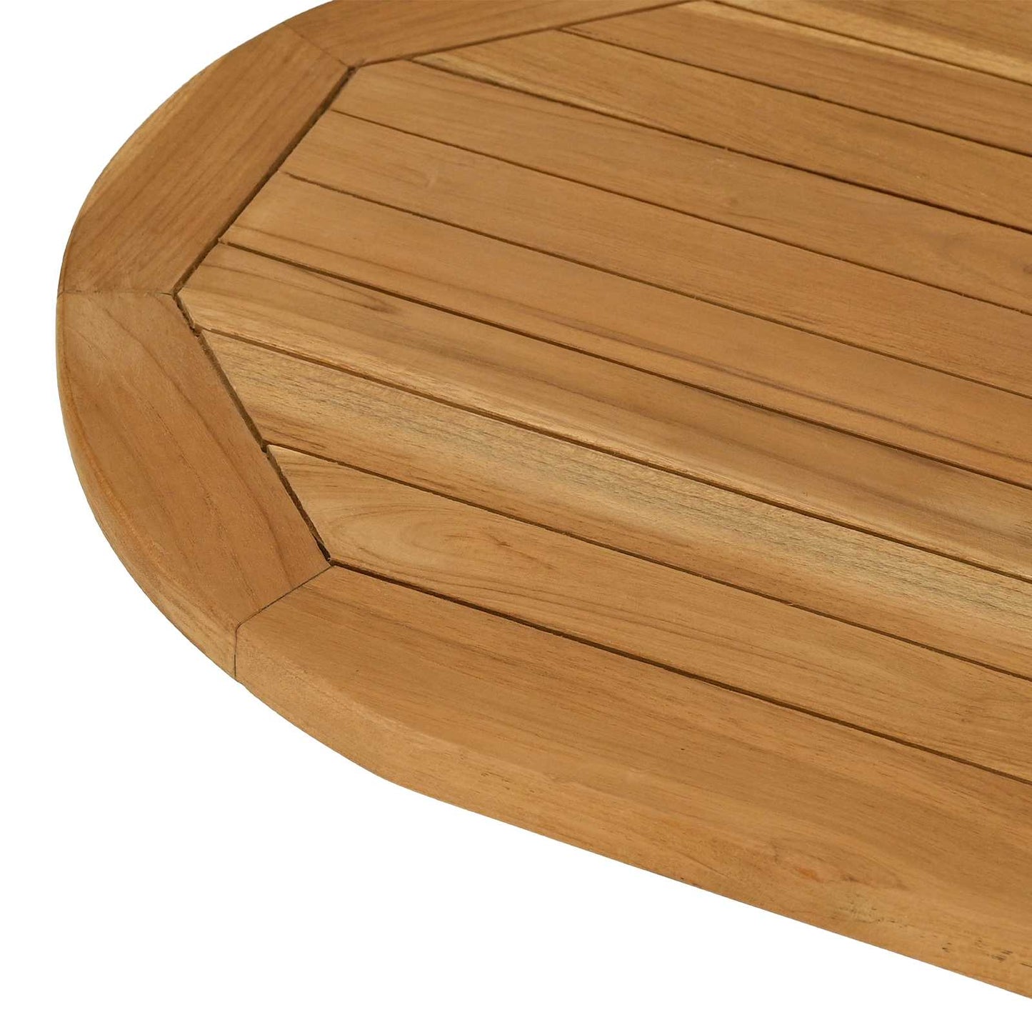 Bordplate 80 x 40 x 2,5 cm Oval Massivt Teaktre Naturlig