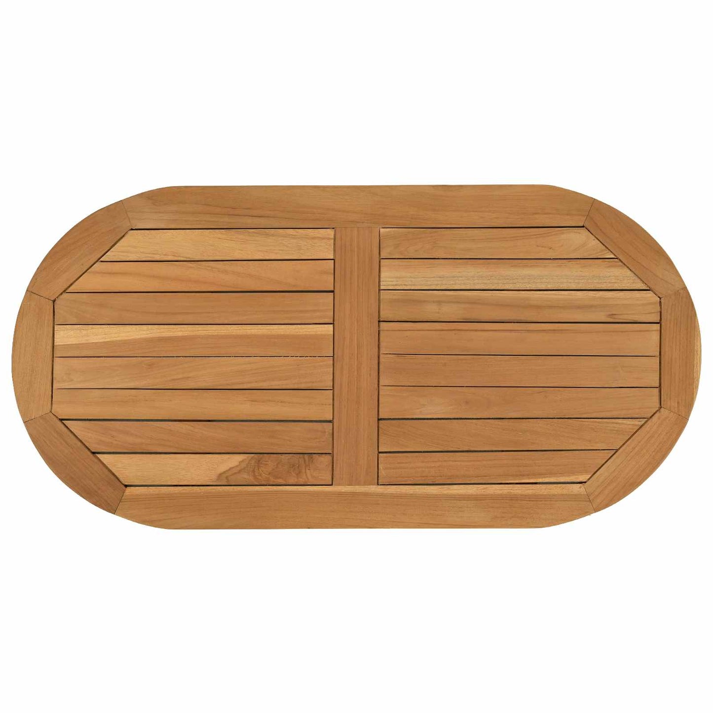 Bordplate 80 x 40 x 2,5 cm Oval Massivt Teaktre Naturlig