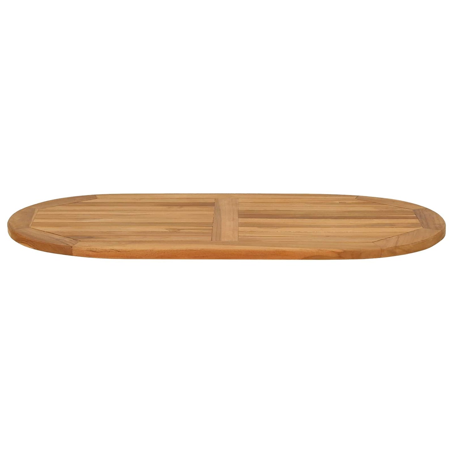 Bordplate Oval Massivt Teaktre Naturlig
