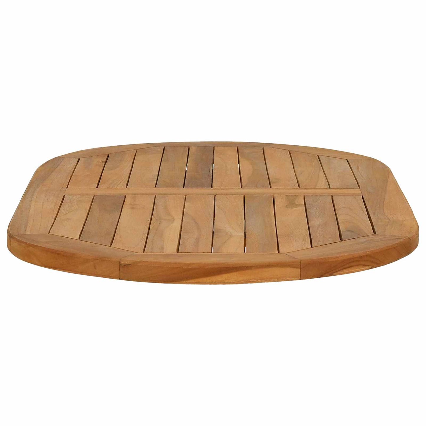 Bordplate Oval Massivt Teaktre Naturlig